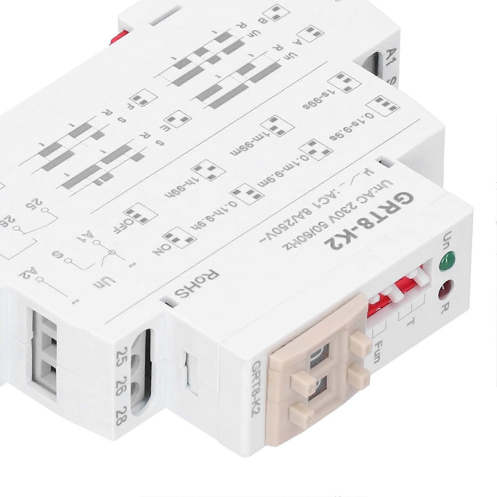 GRT8-K2 AC230V Time Relay, 4 Delay Modes, 0.1s-99h Range