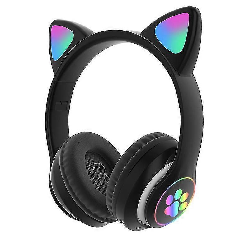Wireless Bluetooth Cat Ear Bluetooth 5.0 Headphones,Adjustable Headset Cute LED Flashing Light Wireless Foldable Headsets