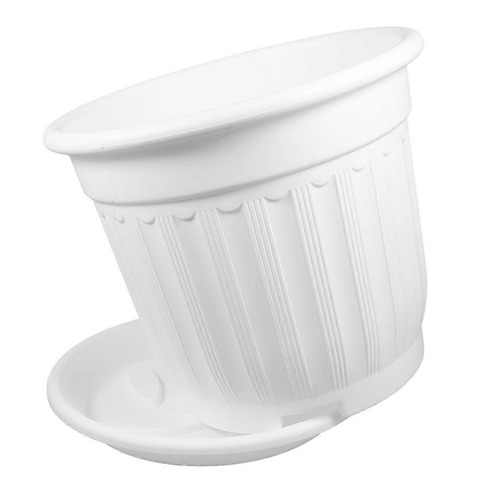 Round Plastic Flowerpot Planter for Indoor Plants Reusable