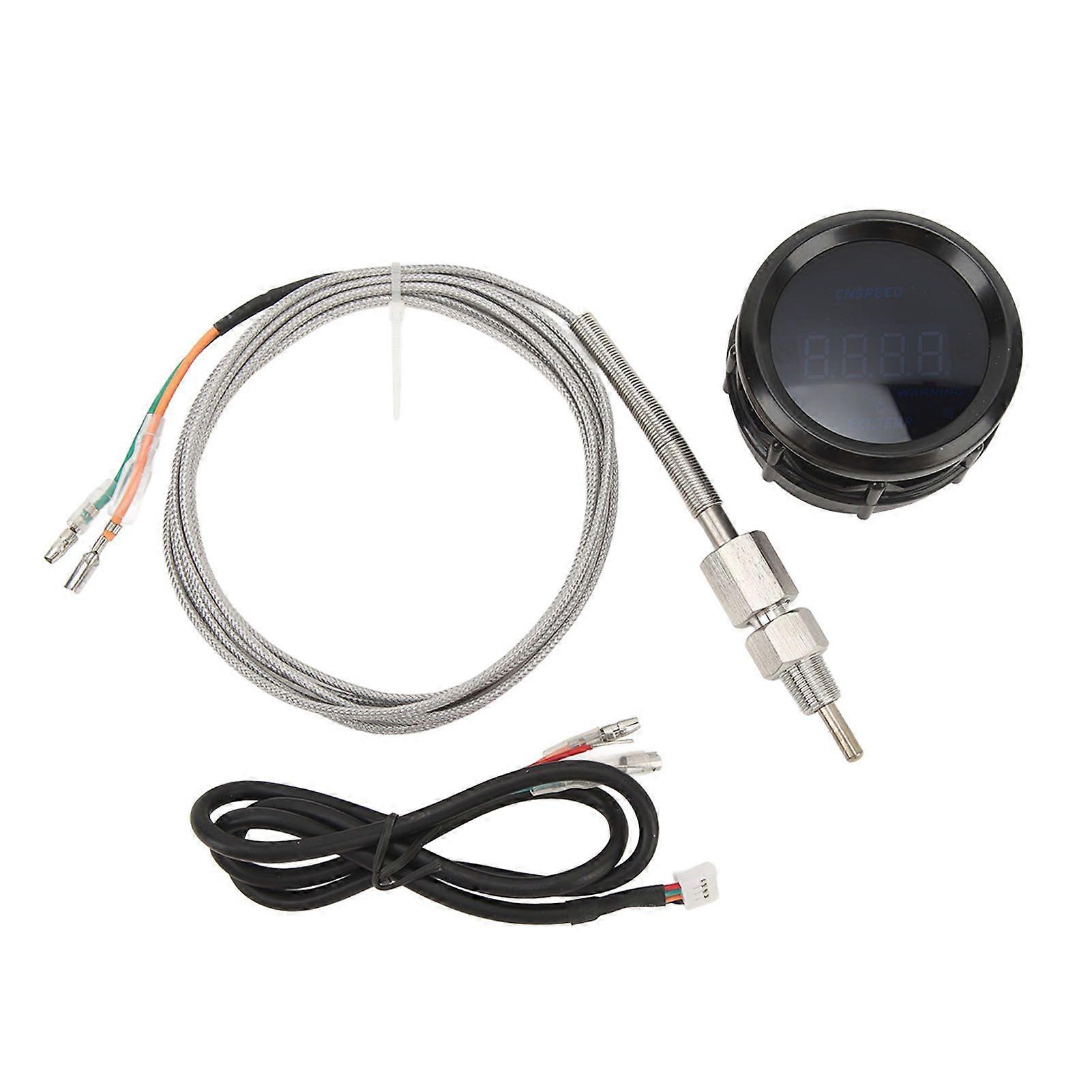 Exhaust Gas Temp Gauge 52mm High Accuracy Universal Fit 12V 200 to 1300 Digital EGT Meter