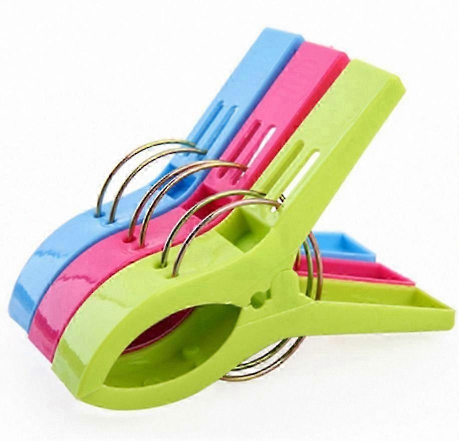 8-Pack Vibrant Plastic Clips for Beach Towels and Sunbeds