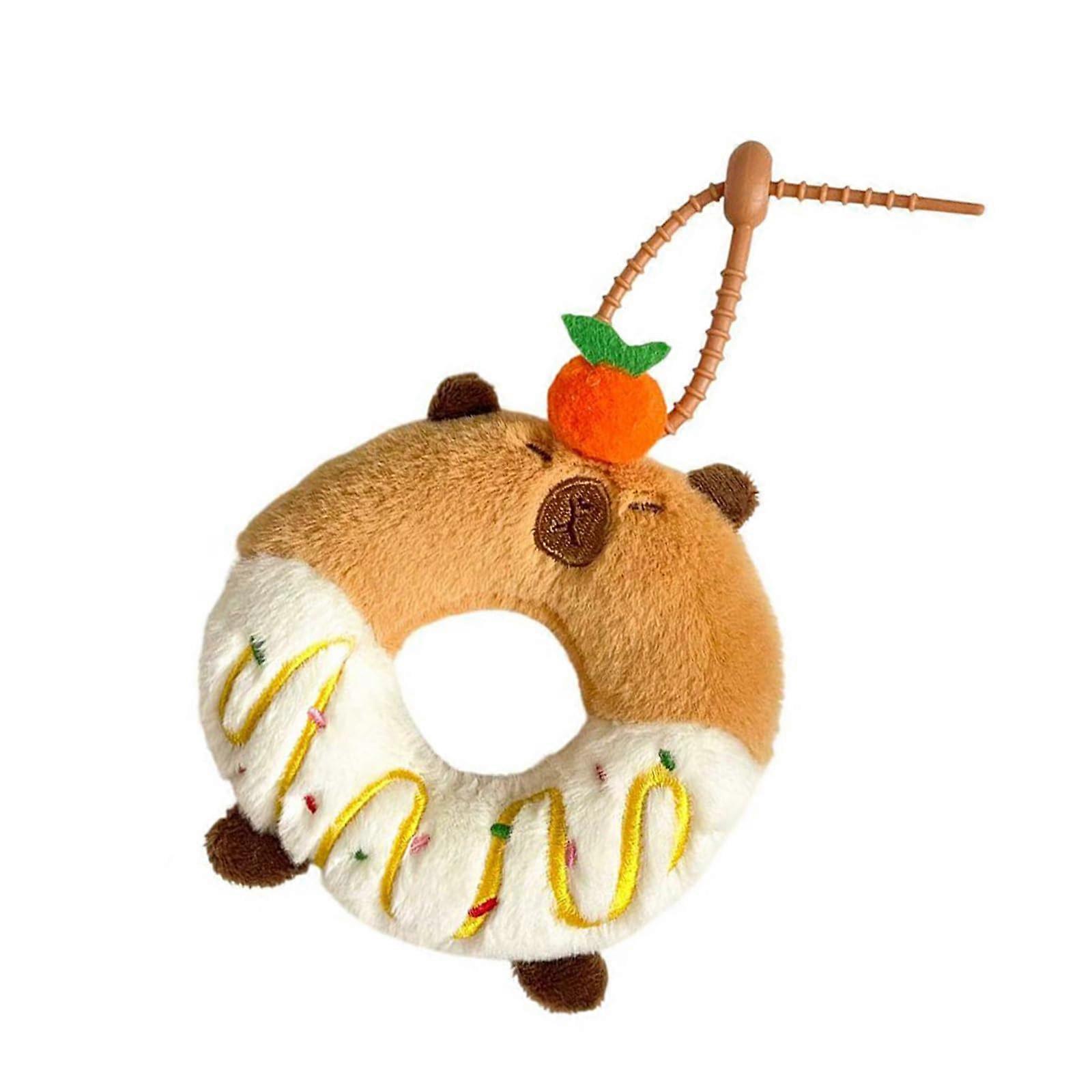 Capybara Food Bag Charms Plush Kapibala Keychain For Backpacks And Bags Capybara Toy Pendant