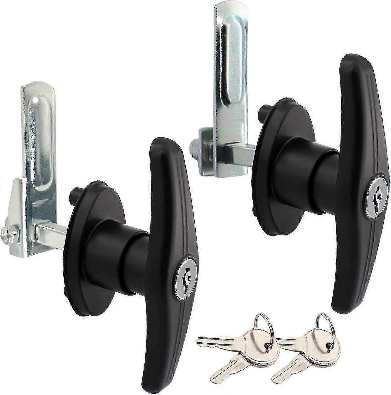 T-Handle Lock Zinc Alloy Black Coating for Truck Cap Camper Shell