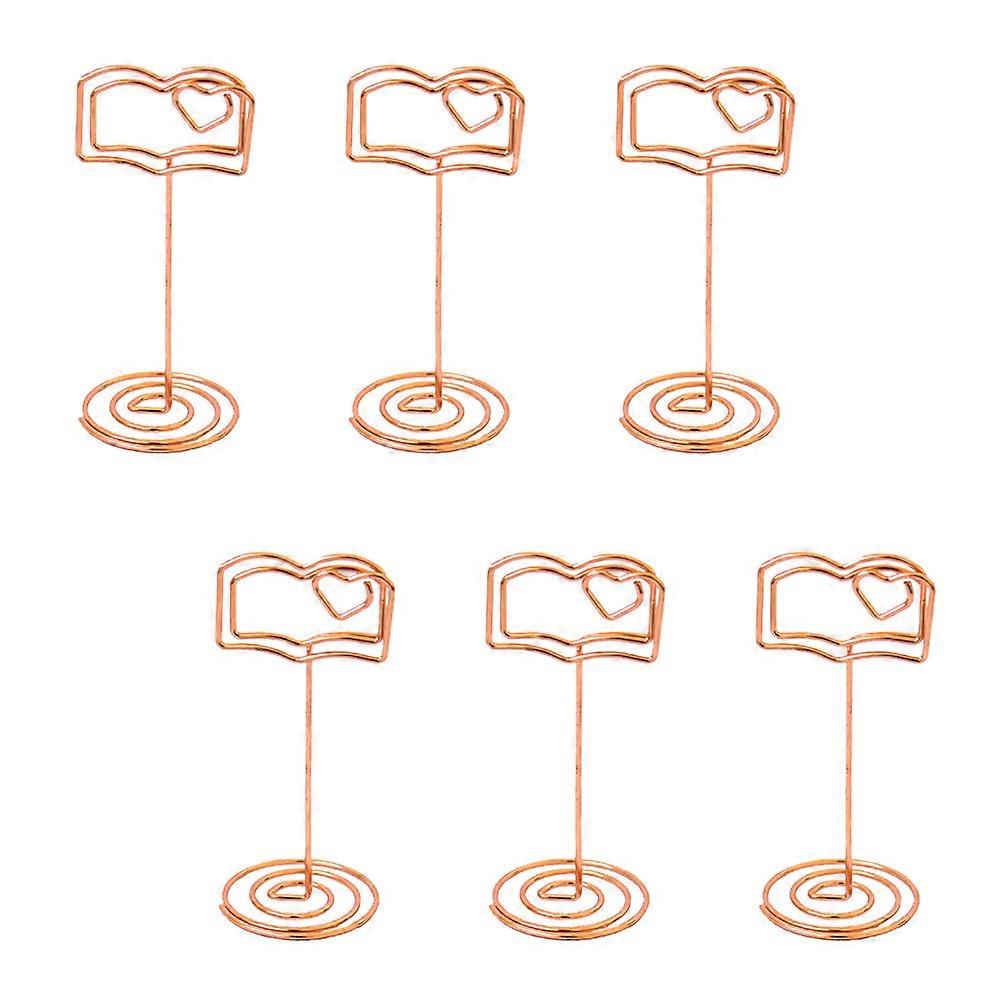 Message Holder Book Shaped Note Clamps for Decoration 6Pcs