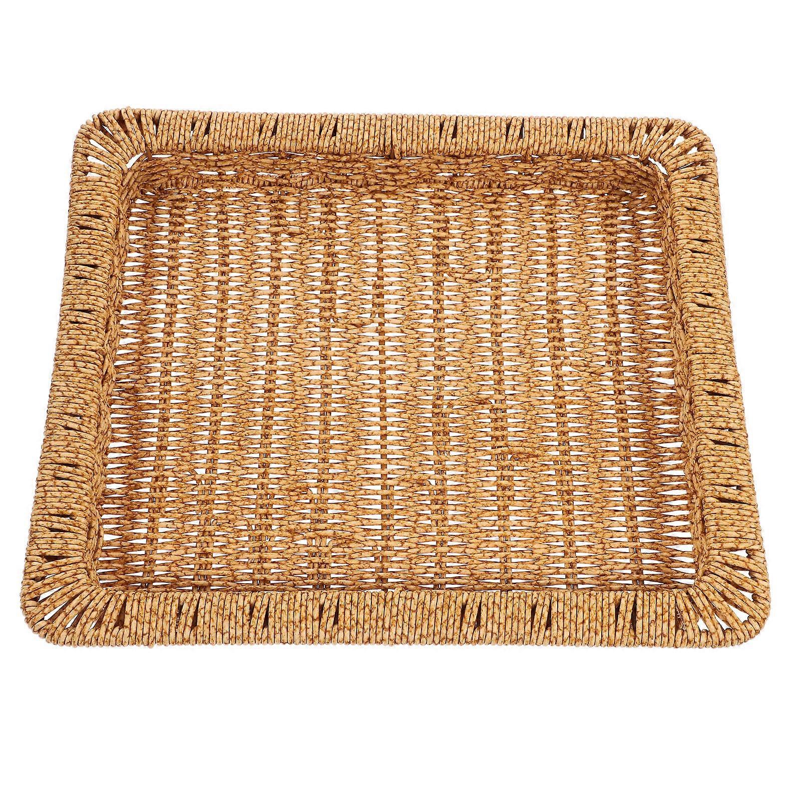 Plastic Woven Storage Basket Lid Tray for Efficient Space Storage