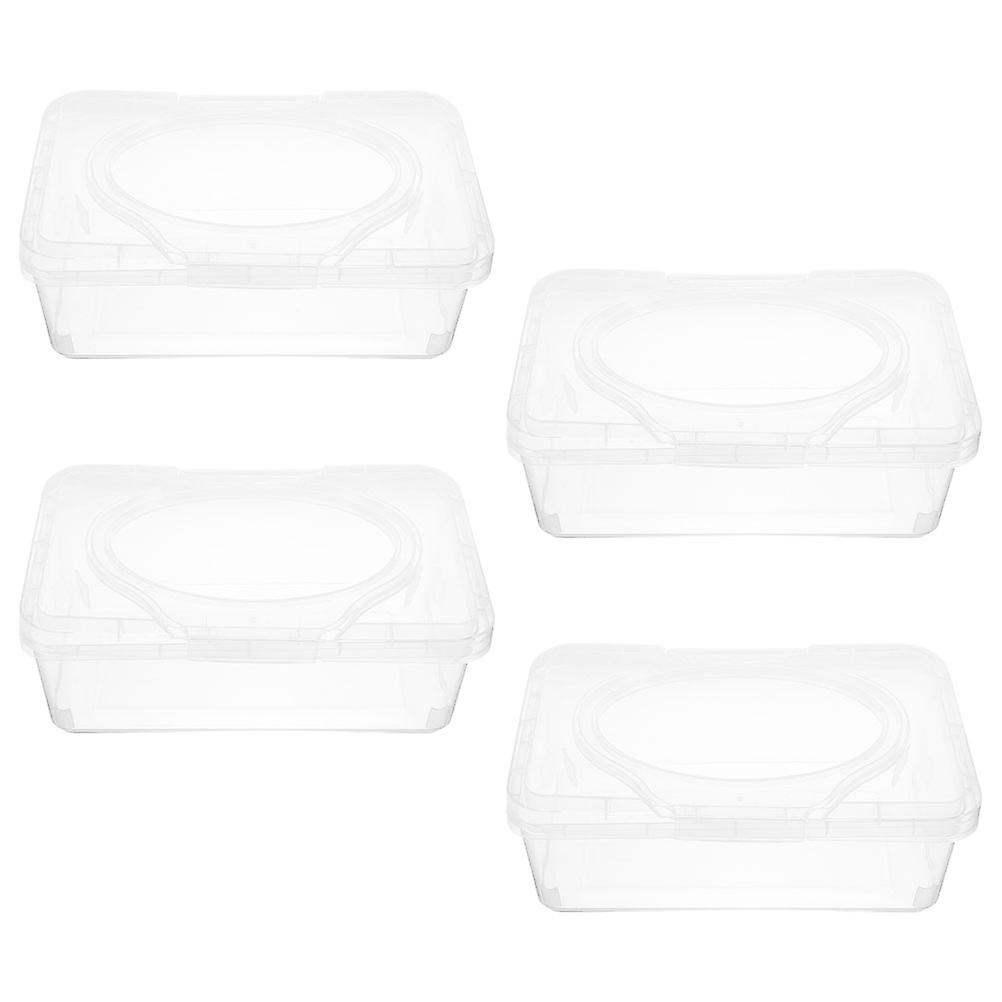 Refillable Wipe Container For Baby Use With Moisture Retention In Rectangular Shape And Transparent Style