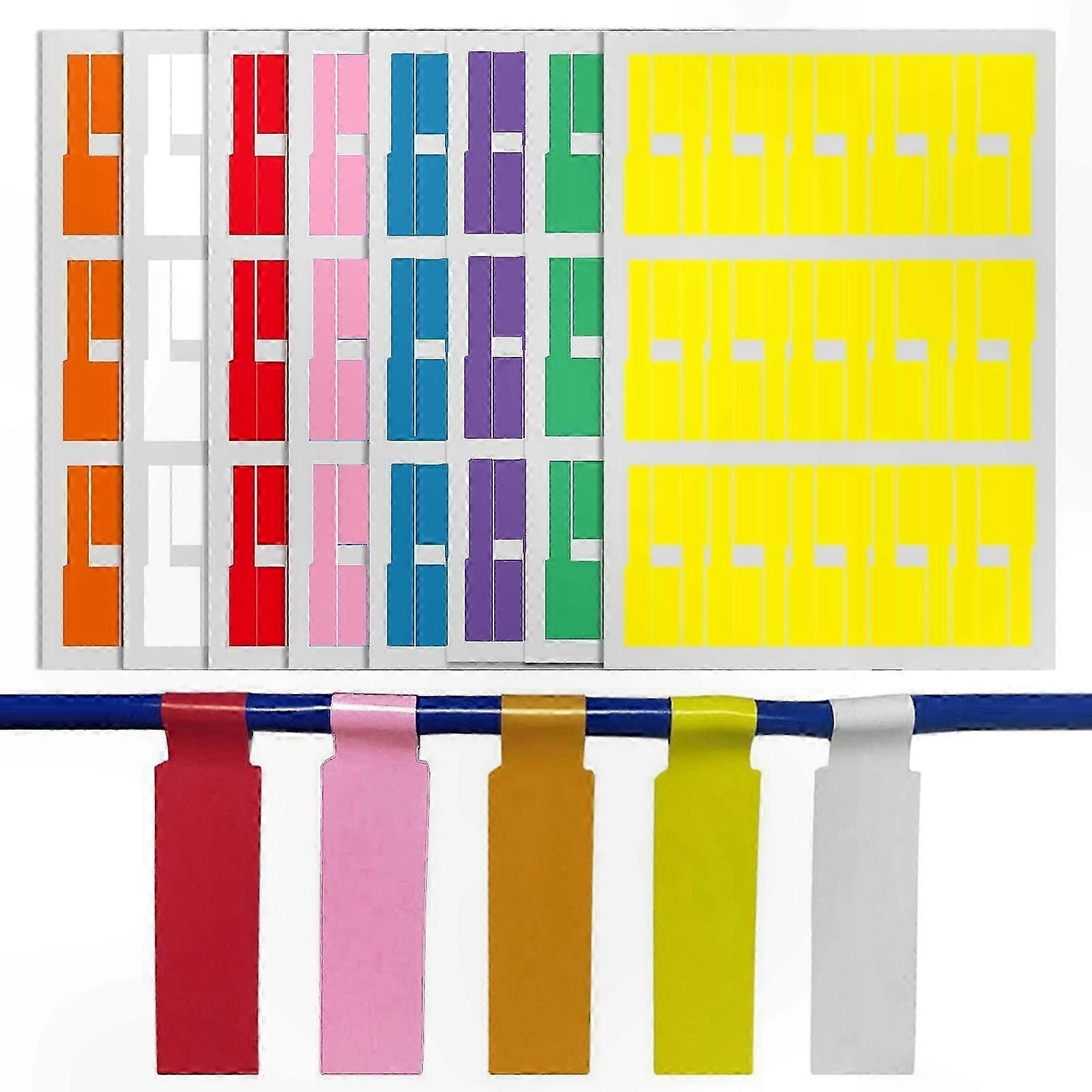 Waterproof Cable Labels, 8 Bright Colors, Durable & Tear-Resistant for Simple Organization