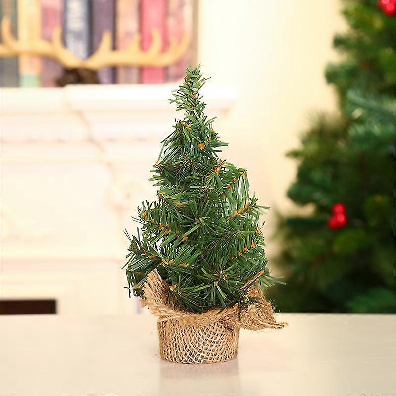 Hemp Bottom Mini Christmas Tree Shopping Mall Window Desktop Decoration, Size: A-S11 20cm