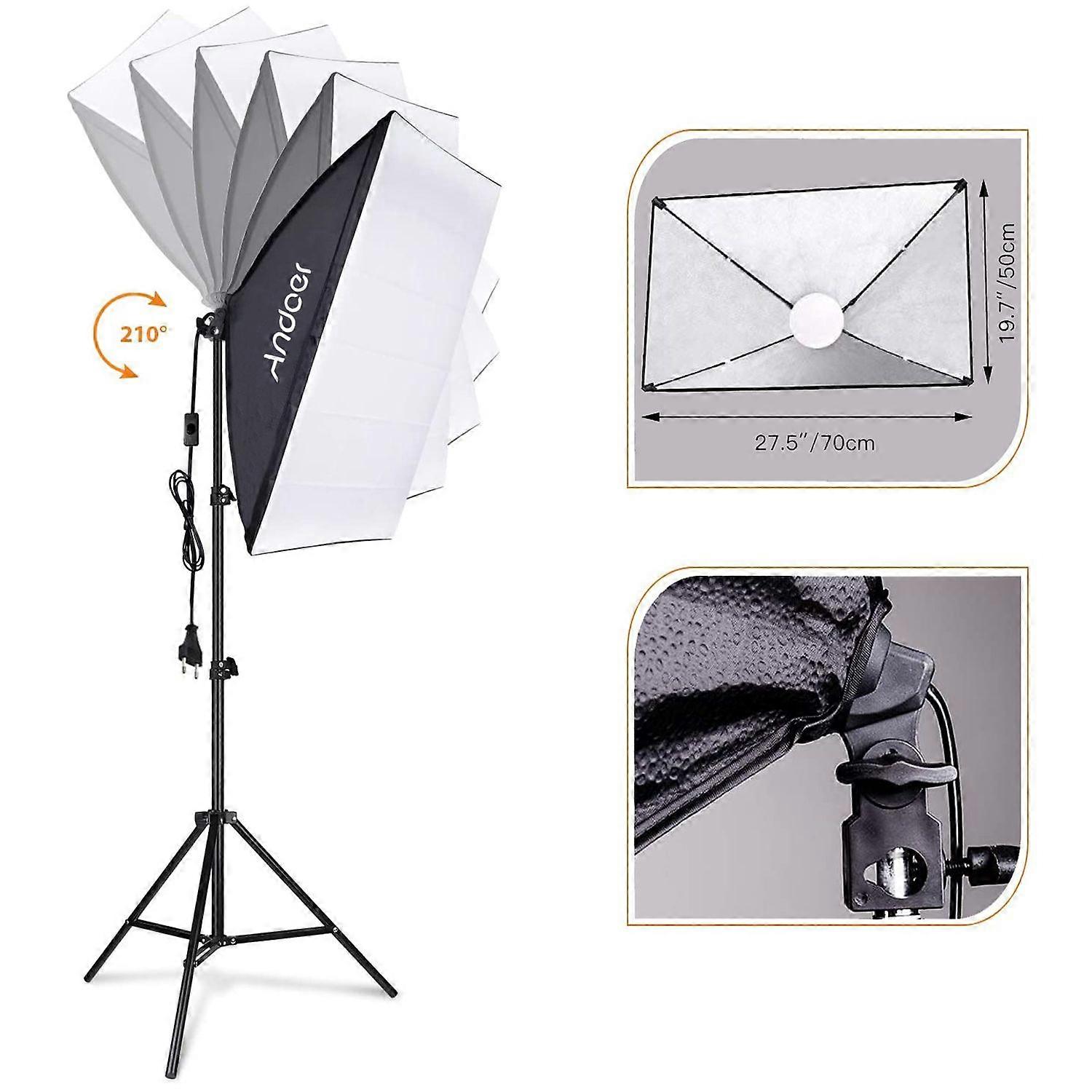 Studio Lighting Softbox Kit Professional Studio Photography LED Light Set with Adjustable Light Stand and Remote Control
