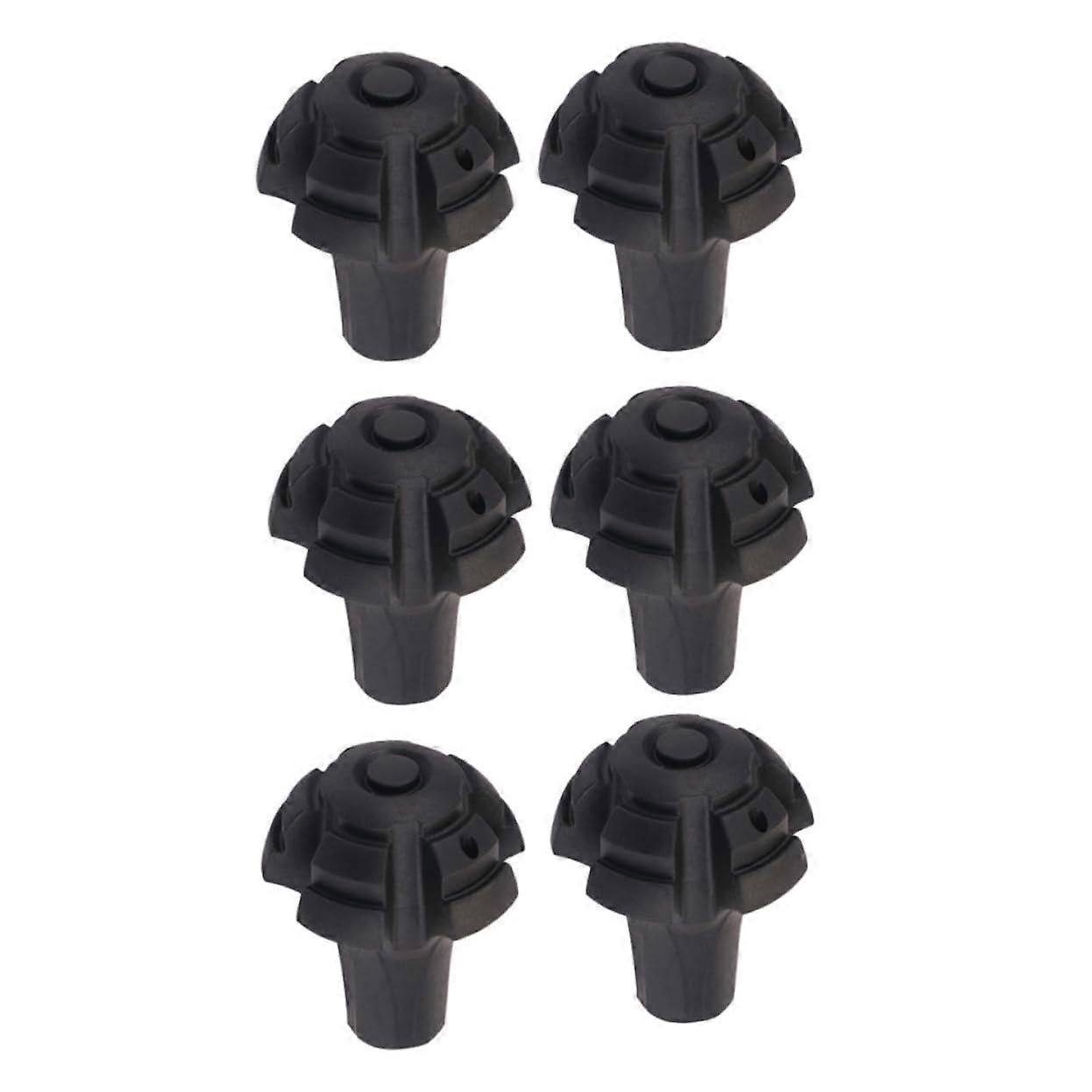 Antiskid Crutch Foot Sleeves 6pcs For Walking Cane, Elastic Material, NonSlip, Outdoor Use For MiddleAged And Elderly