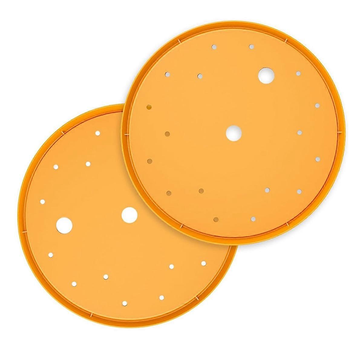 2Pcs Round Planter Insert,13inch Orange Planter Insert, Plastic Disk with Drainage Holes for Place Inside Planter