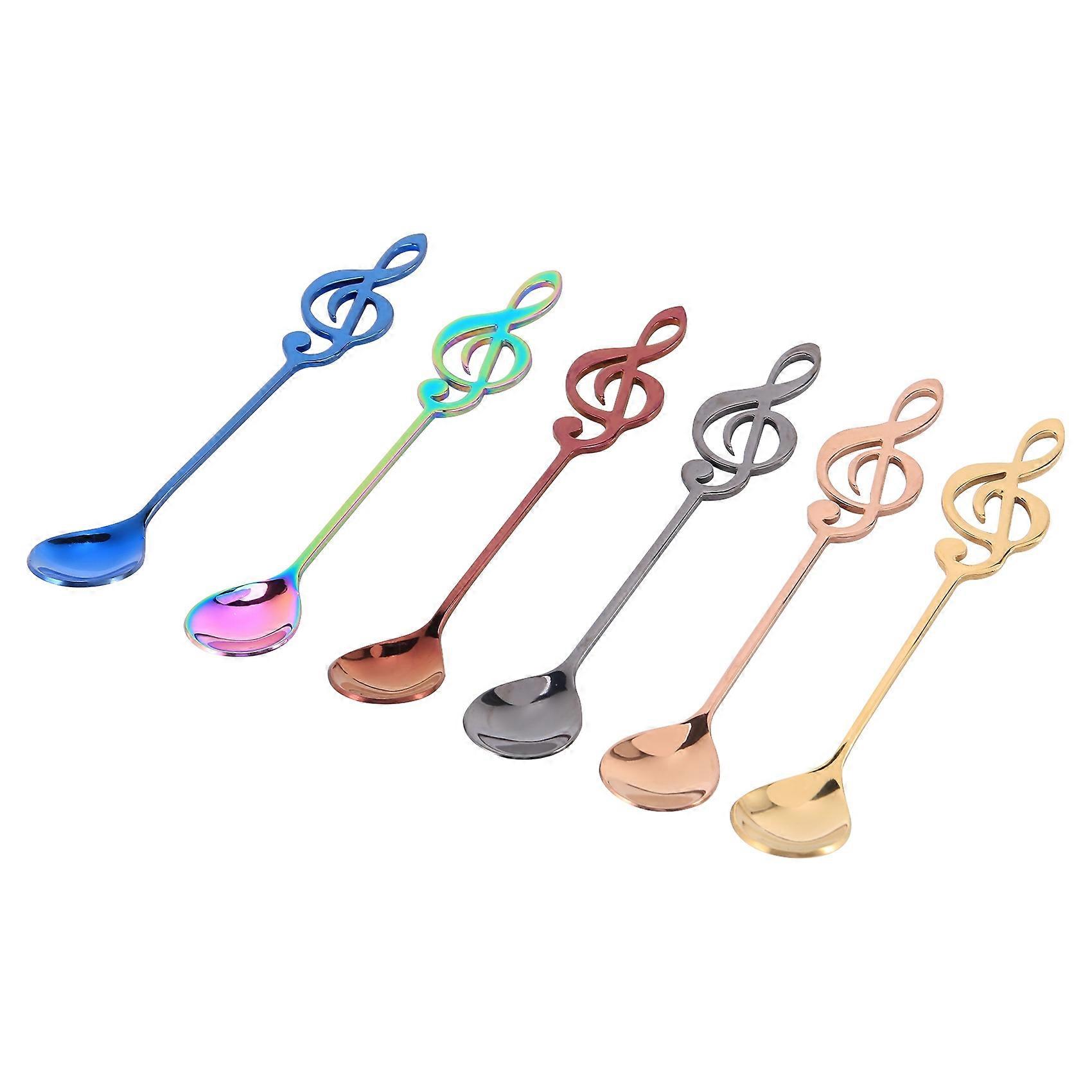 6-Pack Stainless Steel Staff Musical Notation Shaped Coffee Spoons