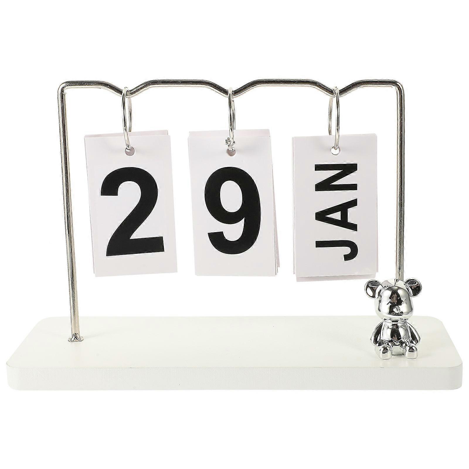 Rustic Wooden Desk Calendar for Decoration 2Pcs Office Desktop