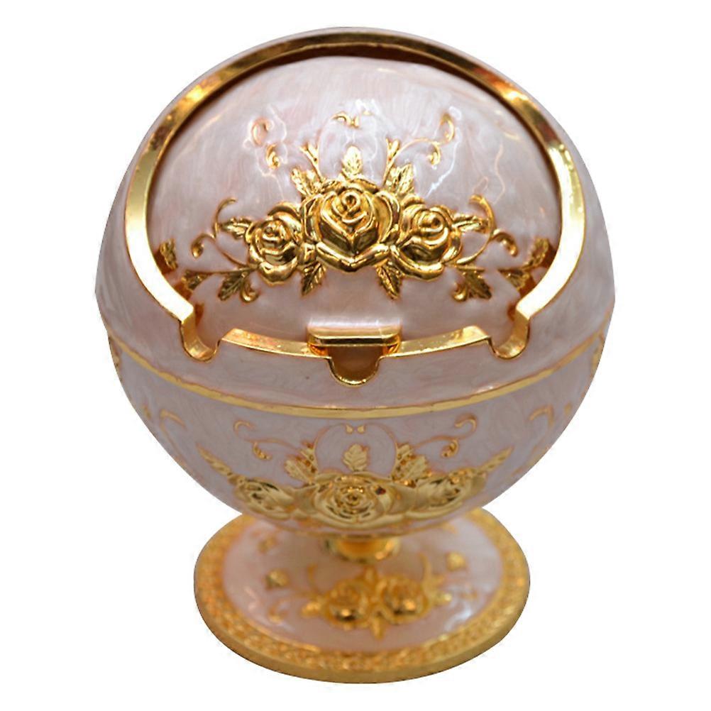 Luxurious Ashtray Golden Flip-Cover Type for Household Use 2Pcs