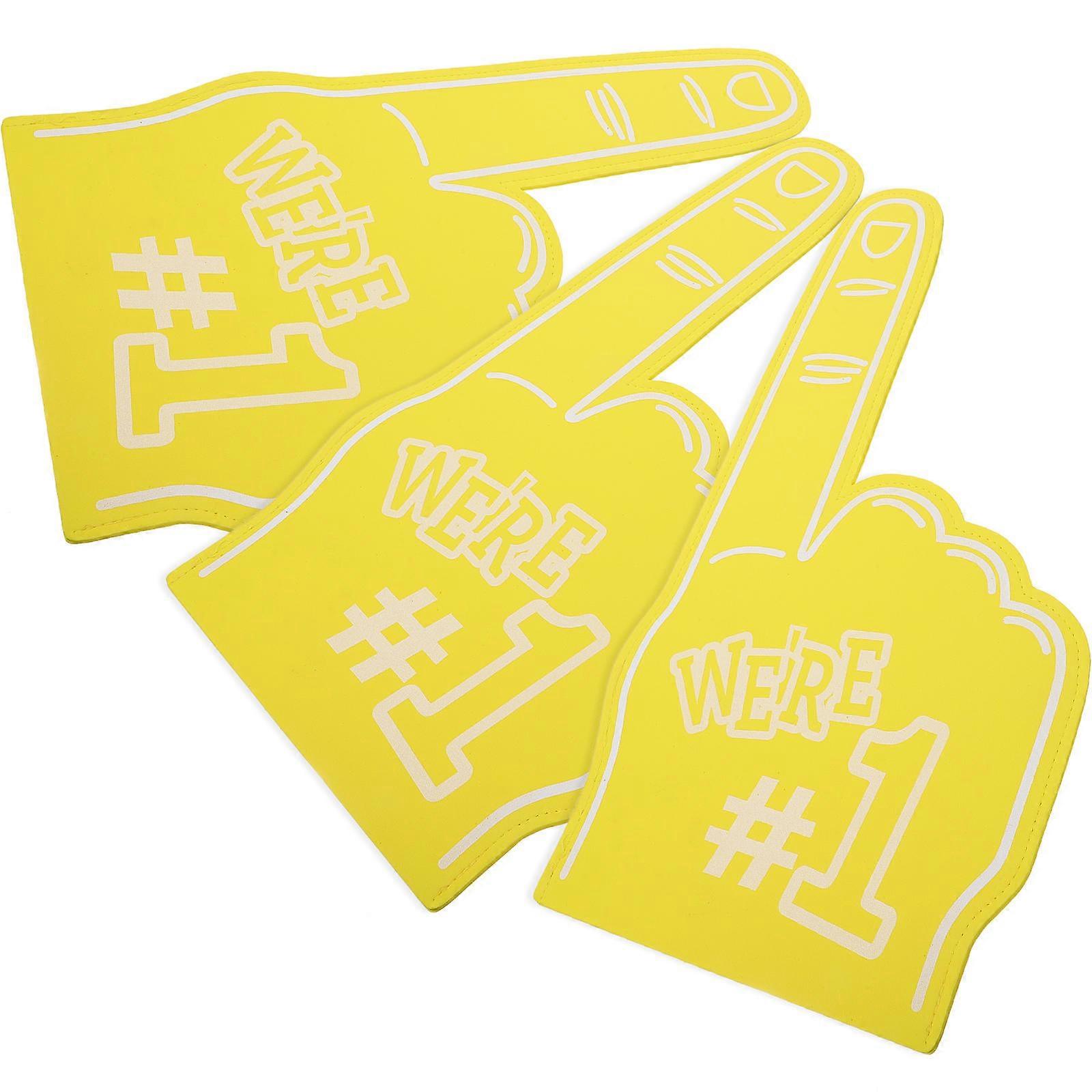 Cheering Foam Fingers 15 Pcs Team Spirit Display For Sports Fans Soccer Games Yellow Lightweight Accessory