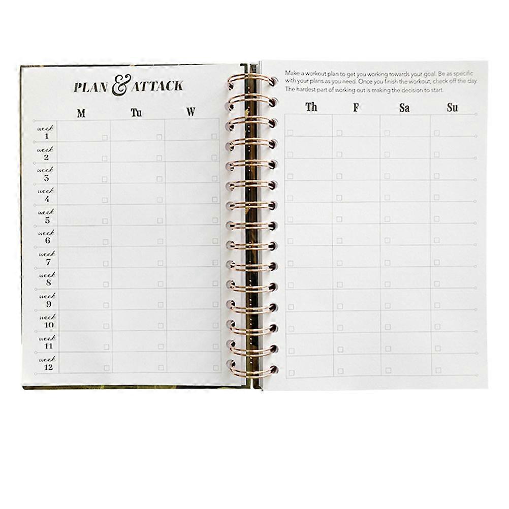 Planning Writing Notebook for Writing 2Pcs Pink Paper Fitness Agenda