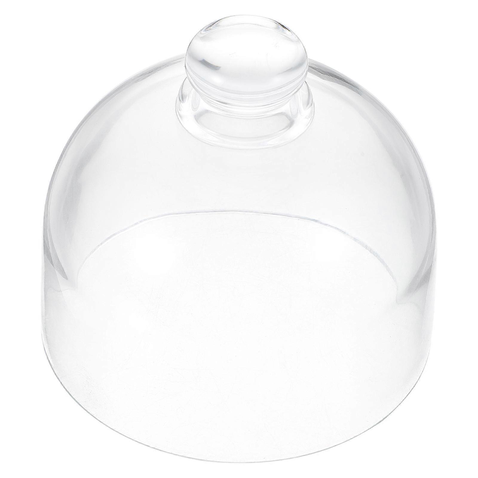 Couvercle de présentation de gâteau en verre, usage domestique, design compact, transparent, 9,5 x 9,5 x 8,5 cm, protection alimentaire, 1 pièce