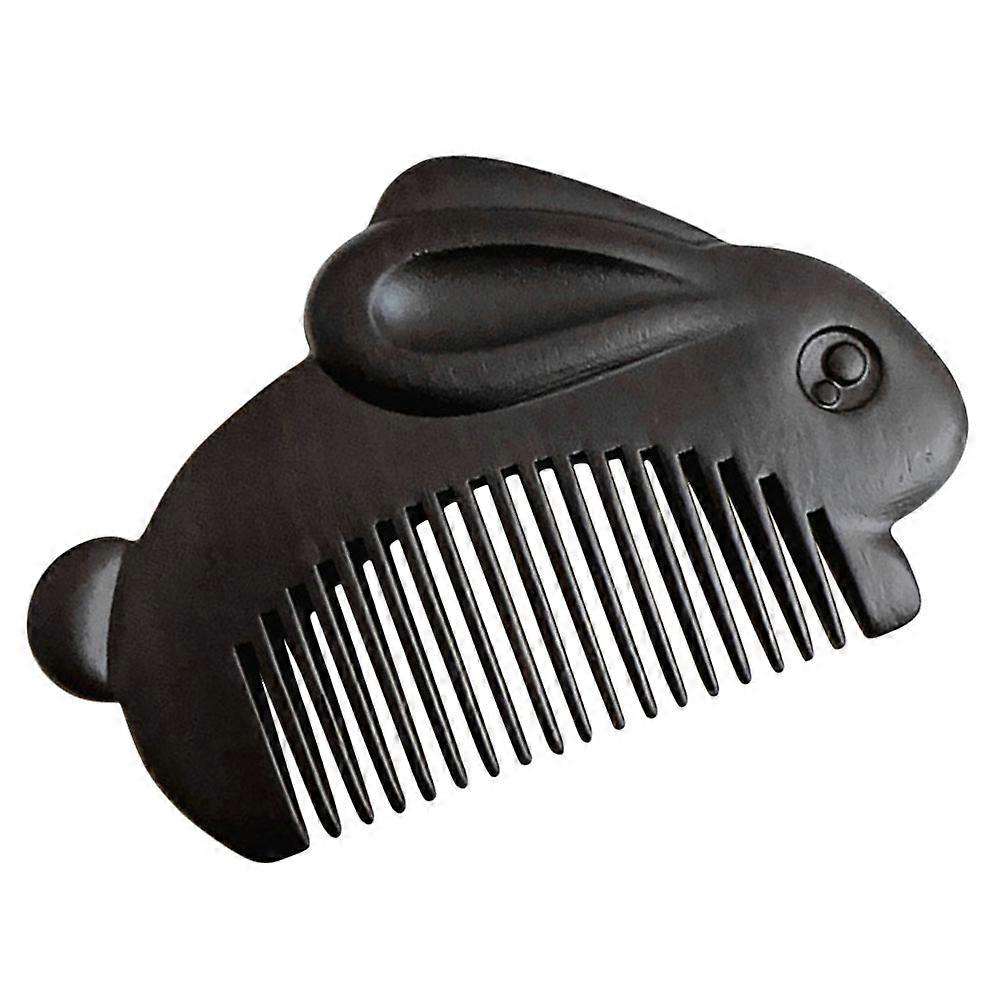 Black Wooden Comb Small Comb for Gentle Hair Care 2Pcs Rabbit Shape
