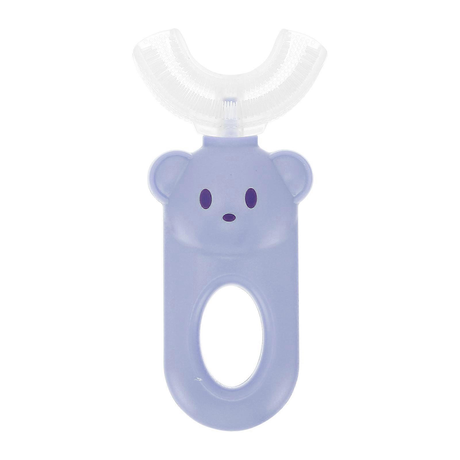 Children Toothbrush U-Shape Oral Cleaning Brush Manual Use 1Pcs Blue