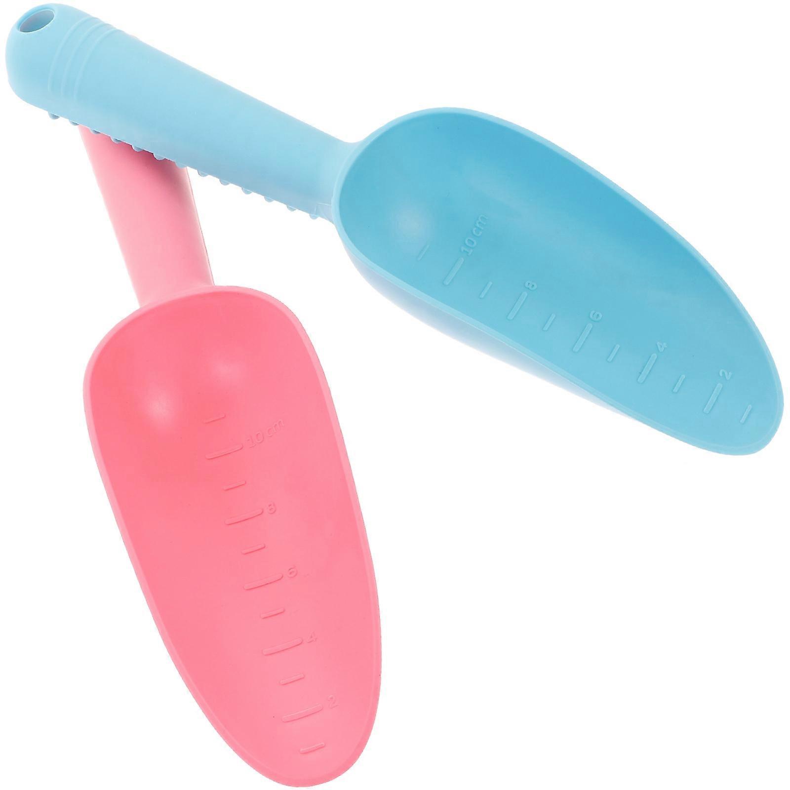 Plastic Garden Scoop Hand Trowel for Digging 2Pcs Blue Garden