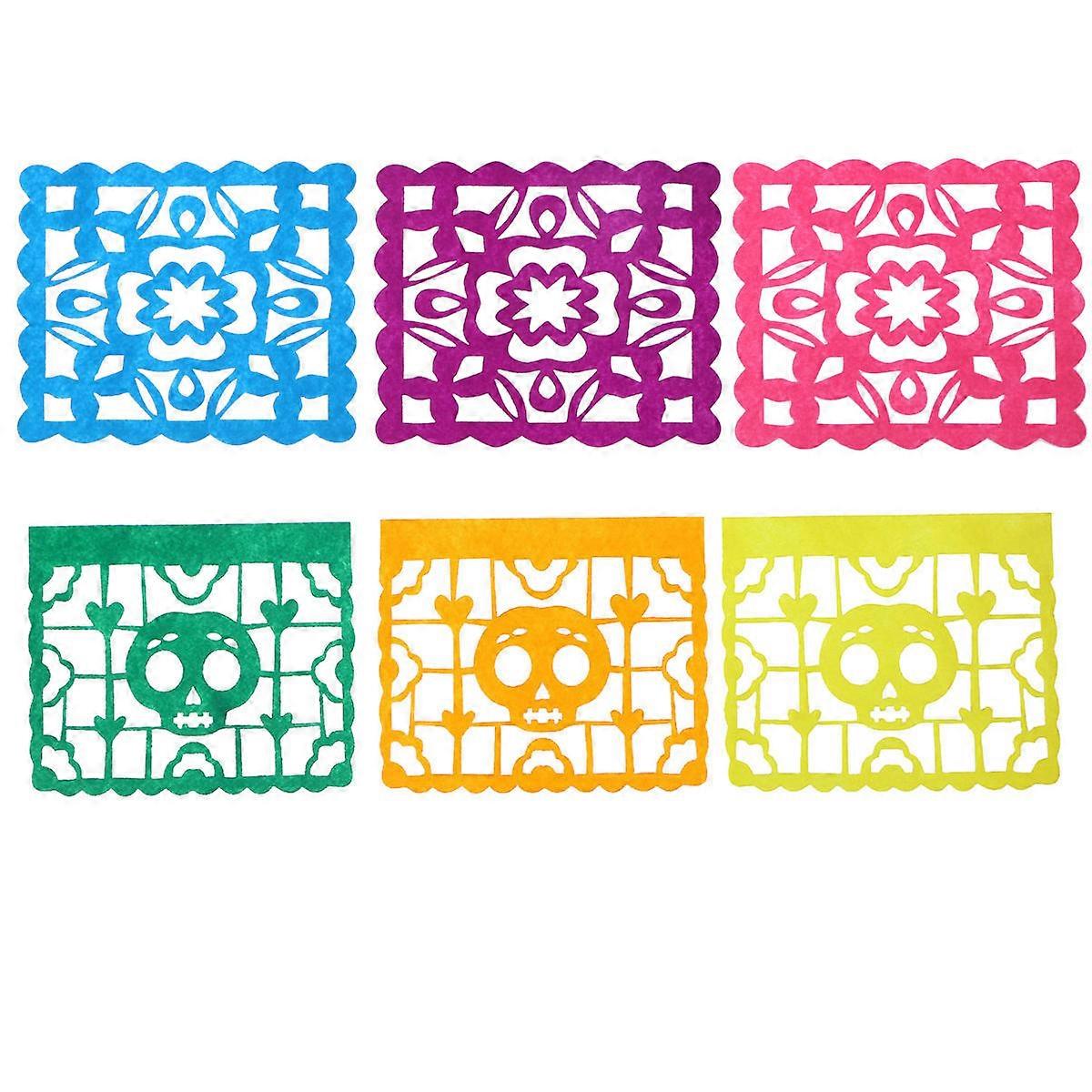Mexicano Papel Paper Skull Pattern for Decoration 18Pcs