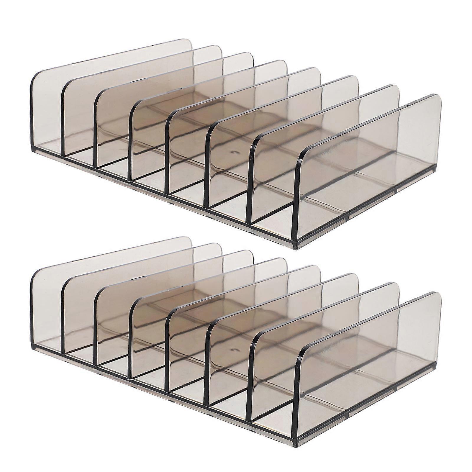 Cash Drawer Tray Portable Currency Till for Storage 4Pcs Acrylic Grey