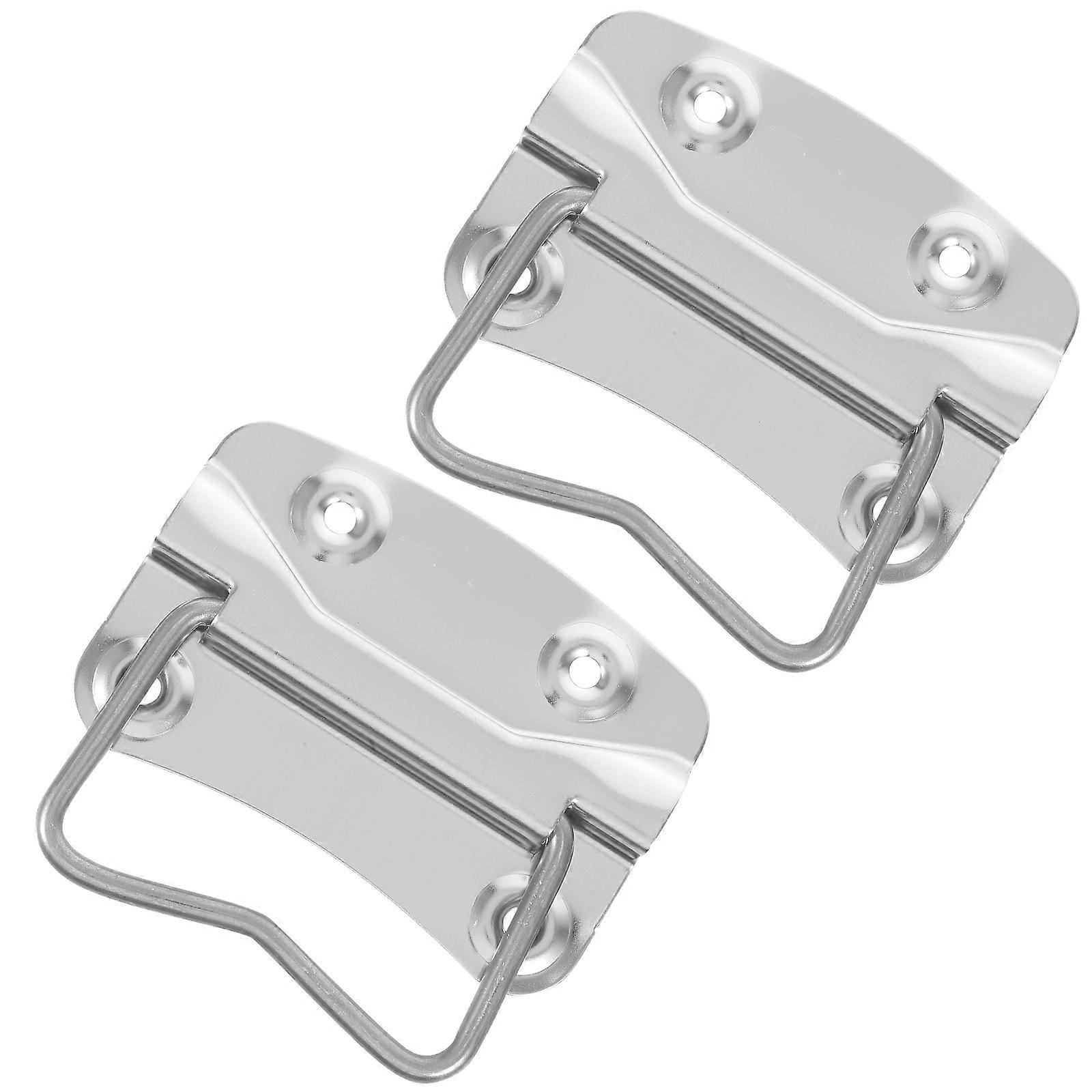 Silver Stainless Steel Spring Pull Handle for Toolbox Use 2Pcs Heavy Duty Handles