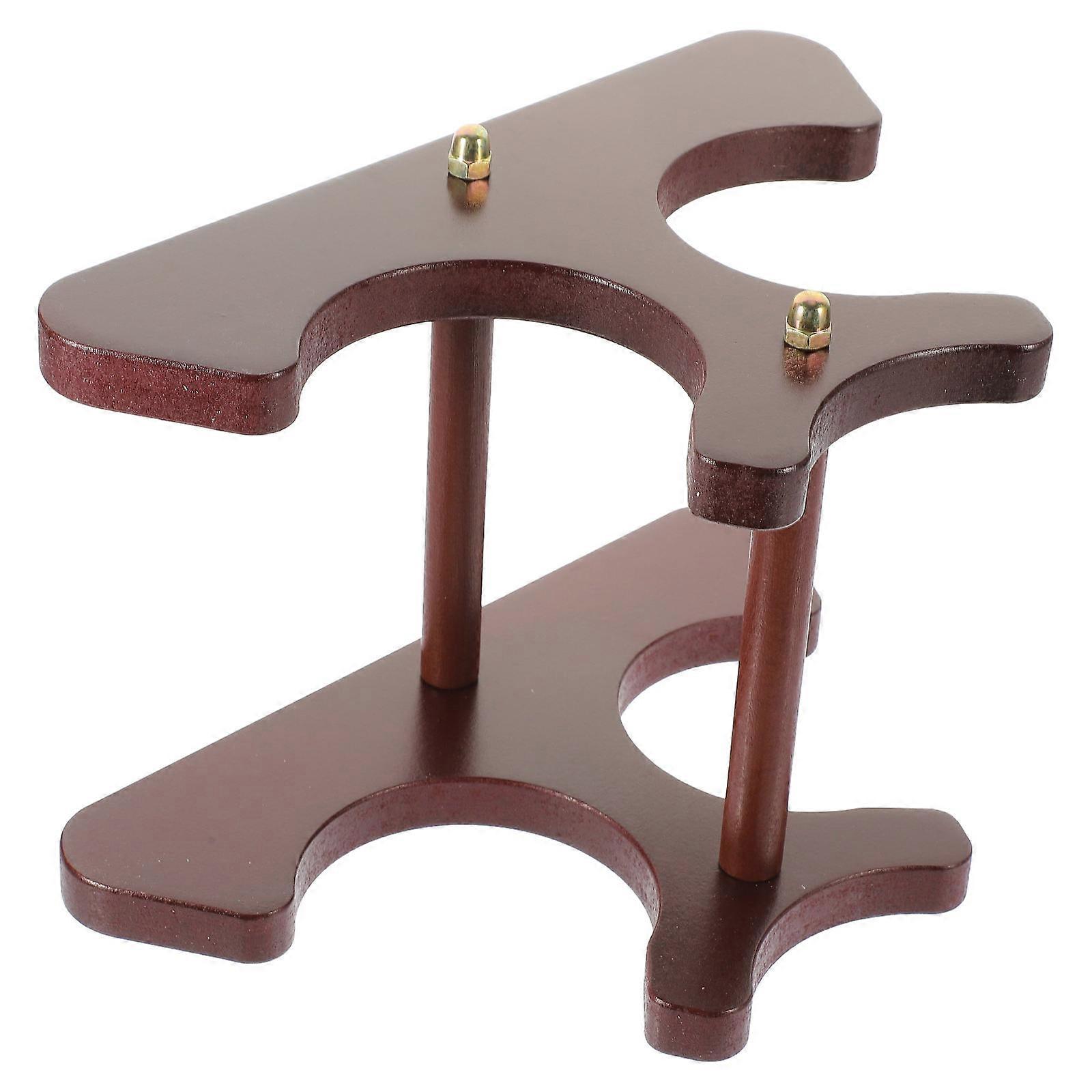Wine Holder Stand Solid Wood Wine Rack for Storage Use in Dark Red Finish