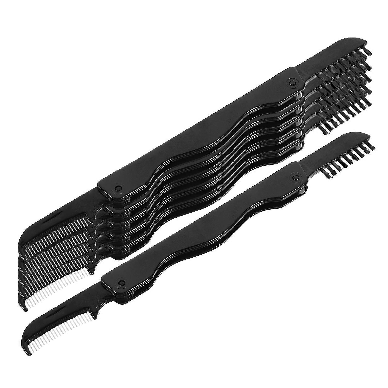 Eyebrow Brush and Comb Foldable Brow Brush for Women 24Pcs Portable Black Set