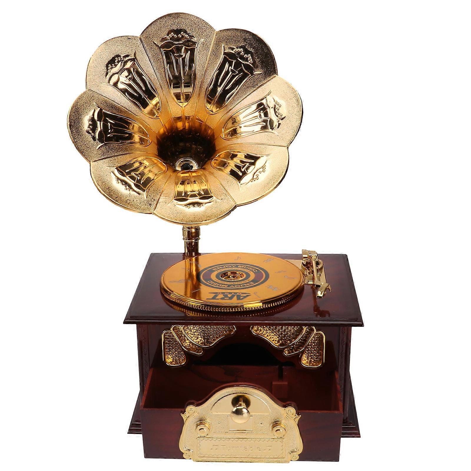 Creative Music Box Retro Phonograph for Decoration 1Pcs Plastic Material