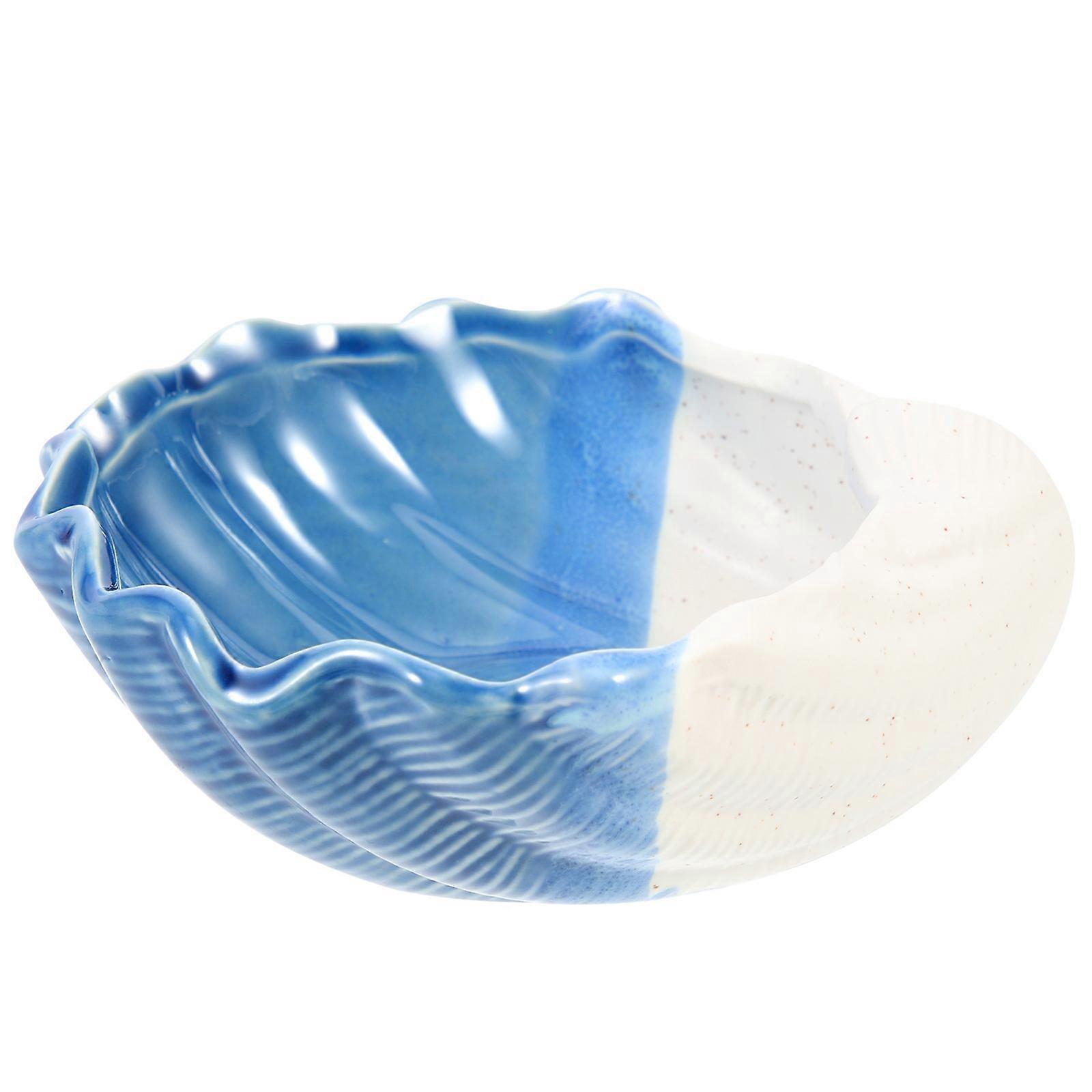Ocean Theme Trinket Dish for Decorative Storage 4Pcs Blue Ceramic Holder