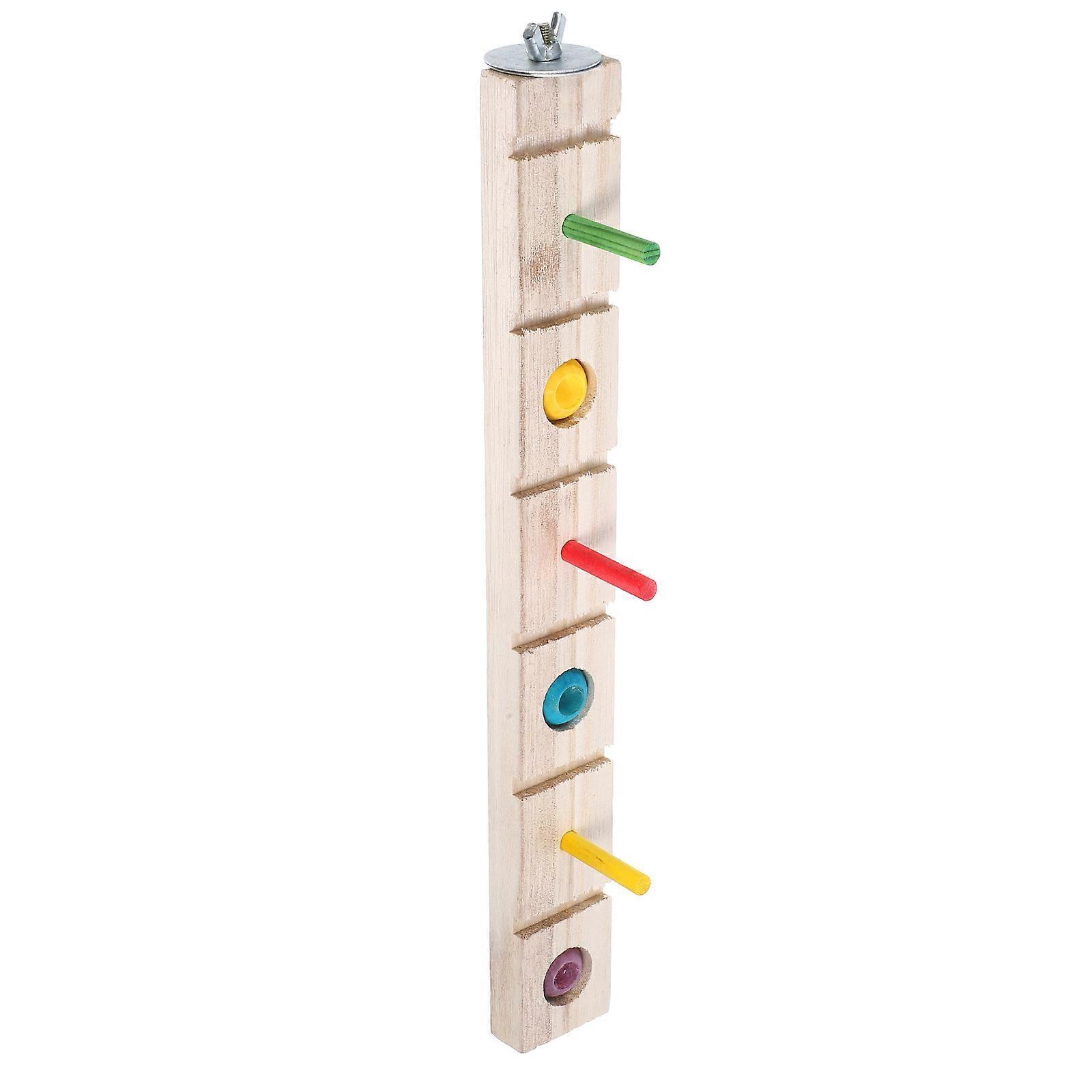 Parrot Chew and Play Toy Perch Wooden Platform Stand Promote Digestion 29.00X3.50X1.50CM Exercise Mouth Muscles 1Pack