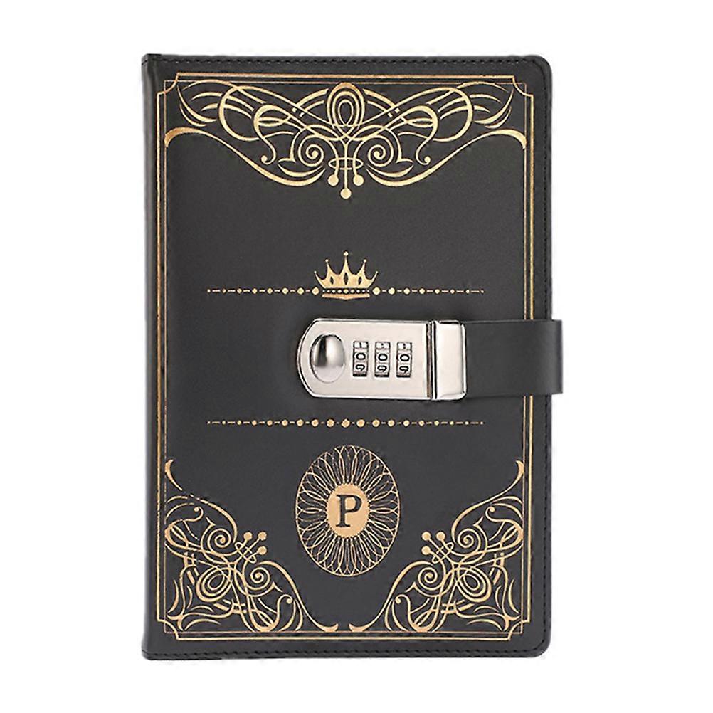 Code Lock Notepad Vintage Style PU Cover for Writing 3Pcs