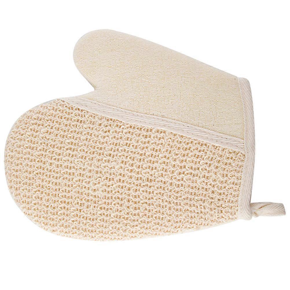 6Pcs Bath Gloves for Adults with Beige Back Rubbing Mitt Set