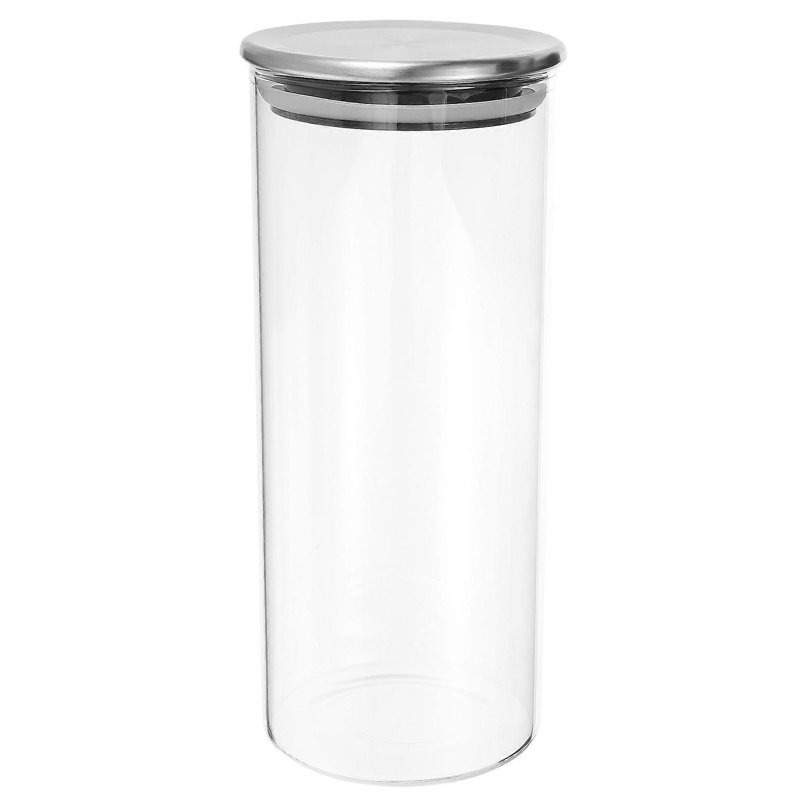 Glass Food Storage Jar for Home Use with Leak-Proof Stainless Lid