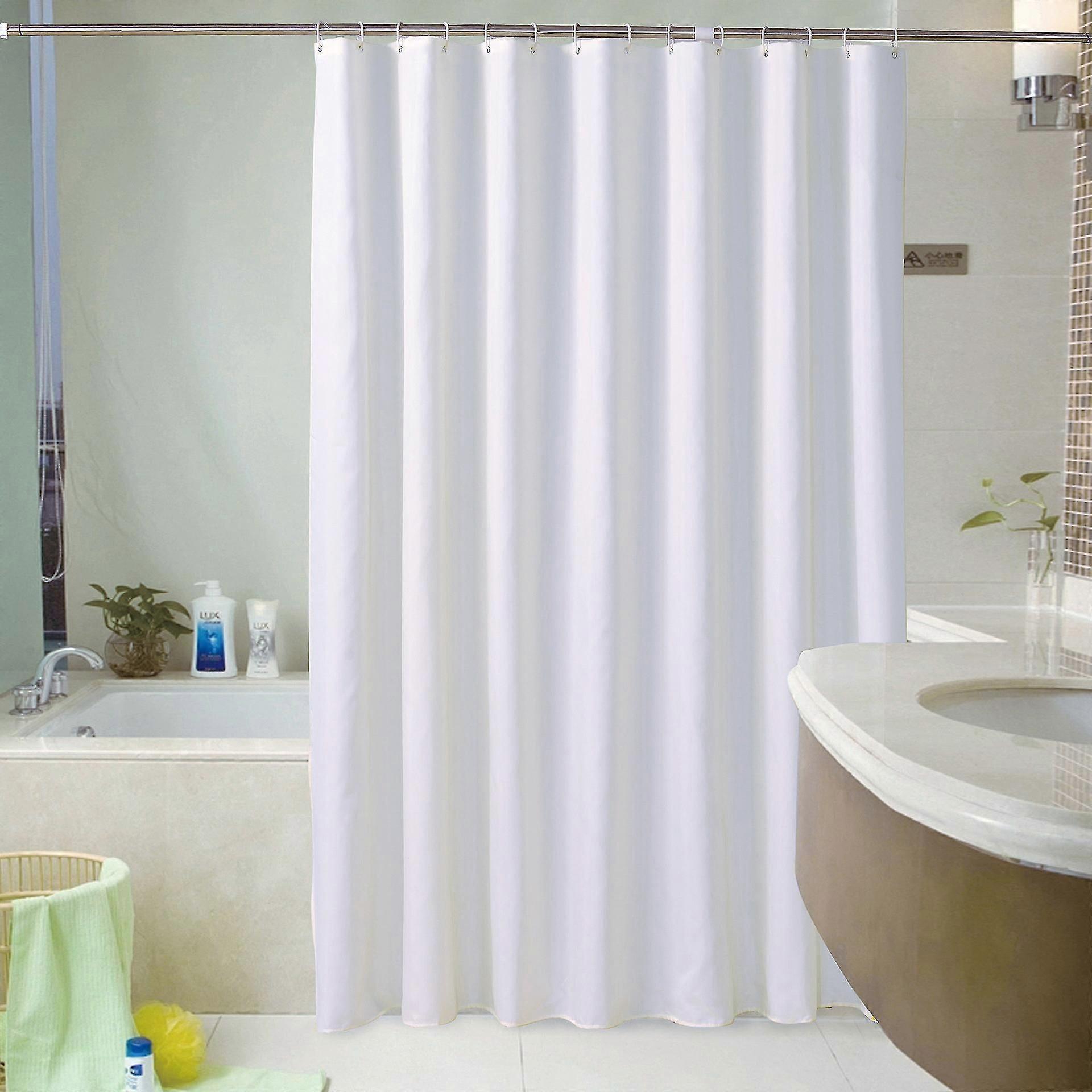 Shower Curtain 120x200 Cm, White Shower Curtain, Washable Fabric, 120x200 Cm