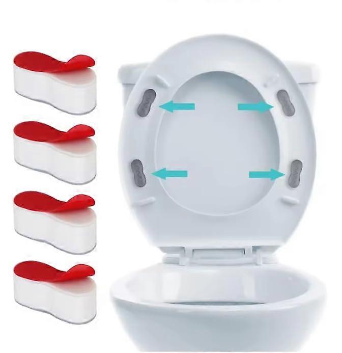 Toilet Seat Bumper, 4Piece Set, AdhesiveBacked, Compatible With Bidet Attachments, Strong Buffer Keeps Seat Stable
