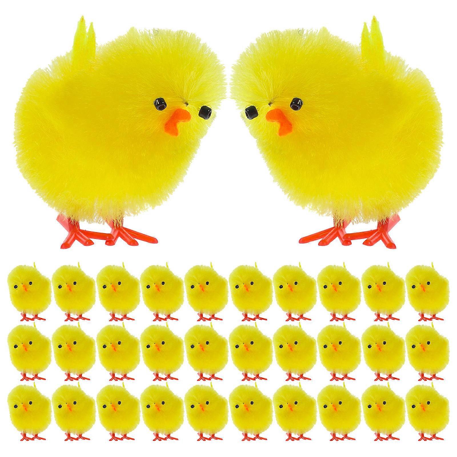 Plastic Chick Figurines Ornaments for Decoration 108Pcs Mini Plush