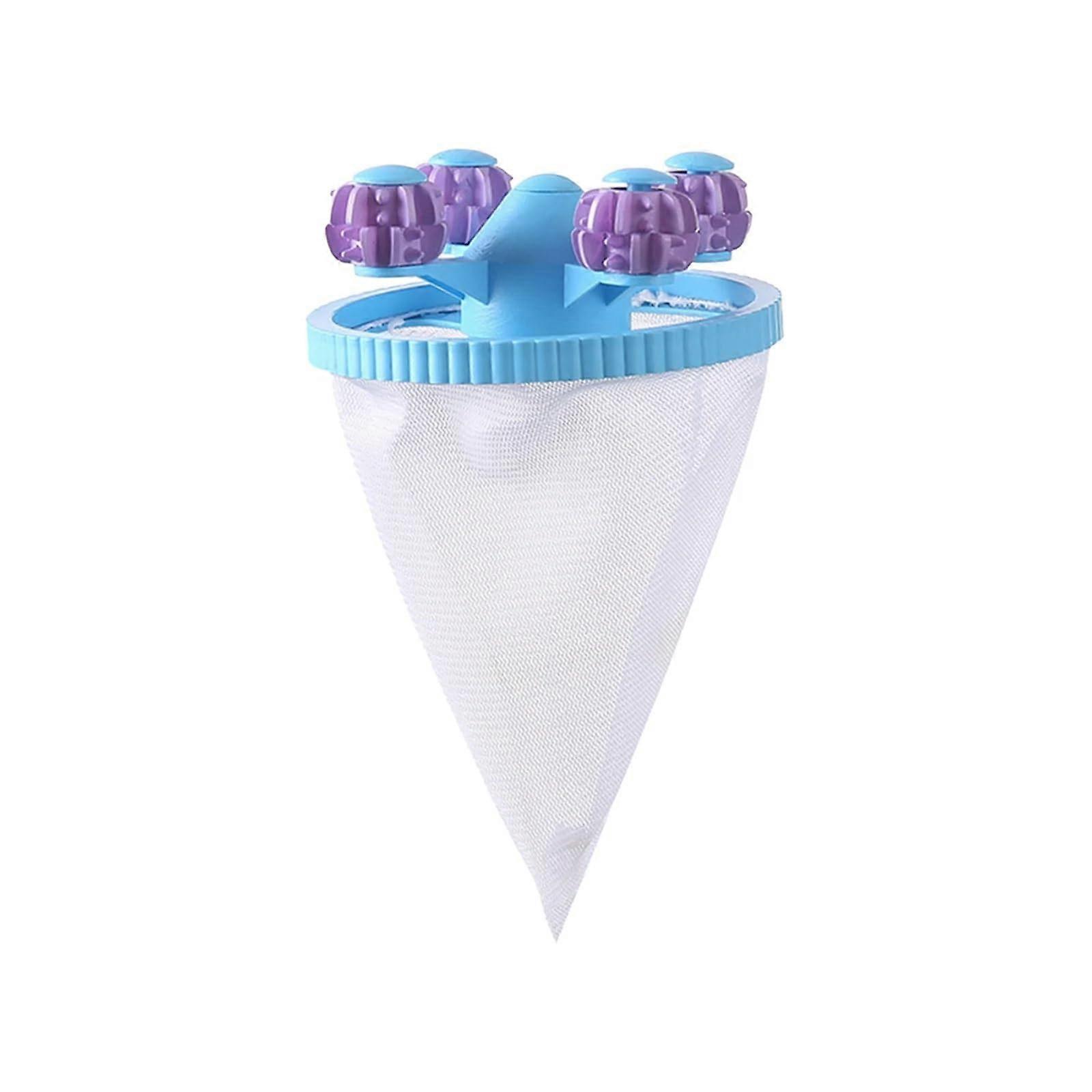 Household Washing Machine Filter Floating Hair Filtration Mesh Laundry Hair Catcher Debris Bag Wash Ball Blue