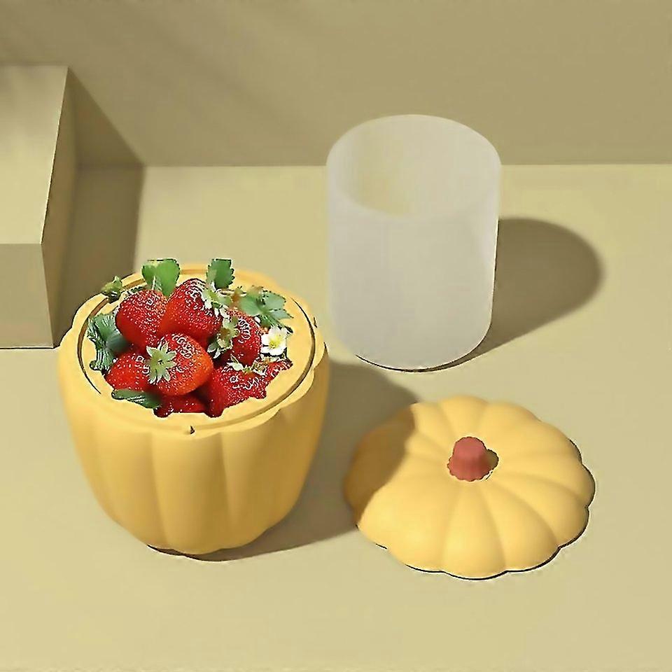For Silicone Pumpkin Double Ice Bucket With Lid Yellow