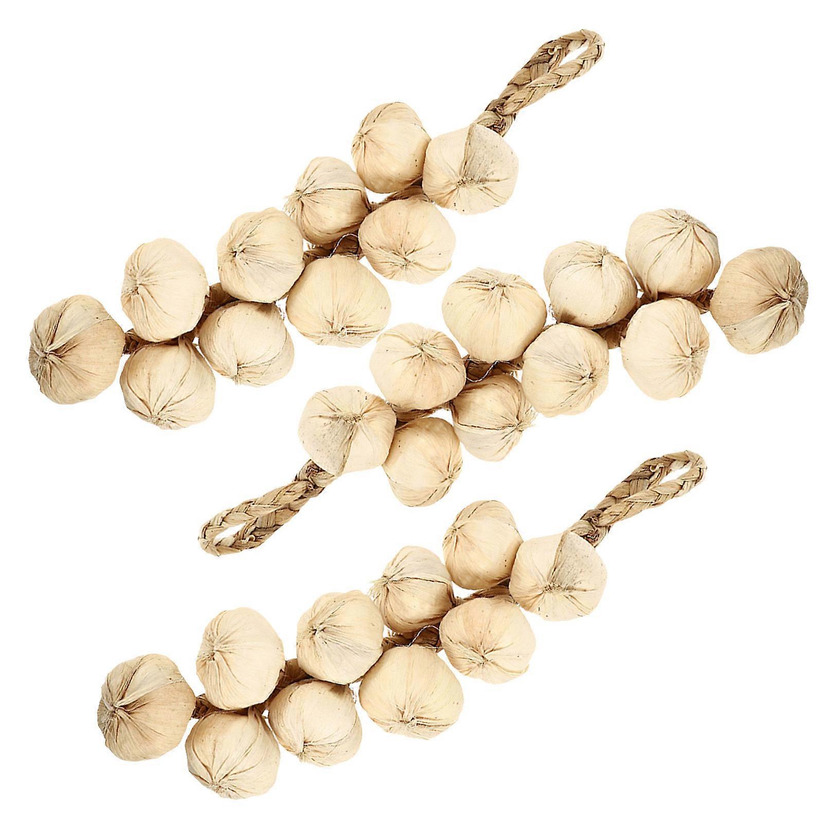 Lifelike Artificial Garlic Strings Kitchen Decoration 12Pcs Fake Hanging Strings