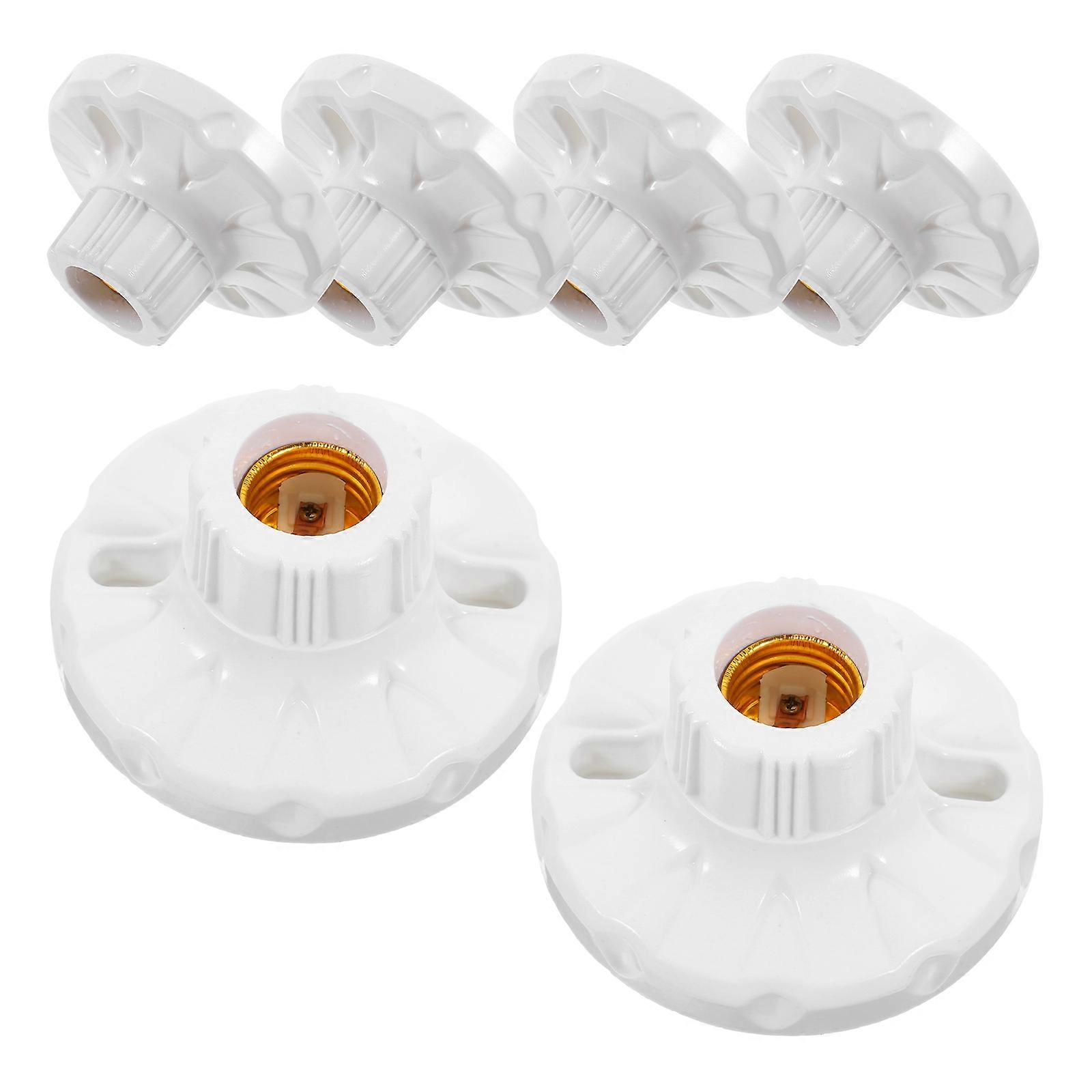 Light Sockets For Bulbs Designed For General Users In Flat Shape With E27 Fitting Compatibility Made Of Durable Material In 6Pcs