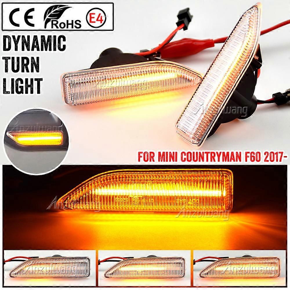 LED Side Marker Light Flowing Turn Signal Lamp 2Pcs For MINI Countryman F60 2017 2018 2019 2020 2021 Smoked Dynamic Sequential