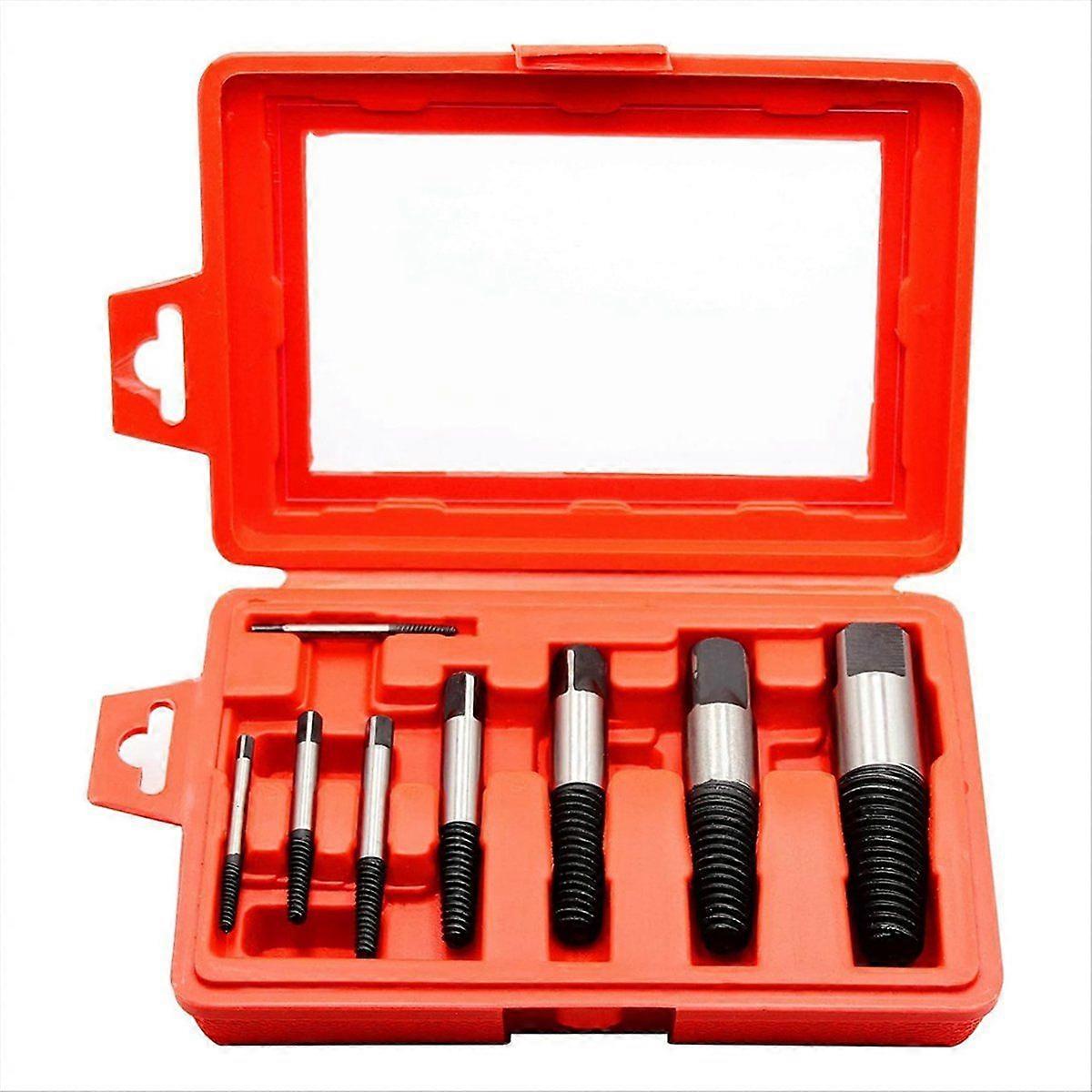 8Pcs Screw Extractor Set, Damaged Screw Broken Extractor Kit, Bolt Water Pipe Remover Tool Set