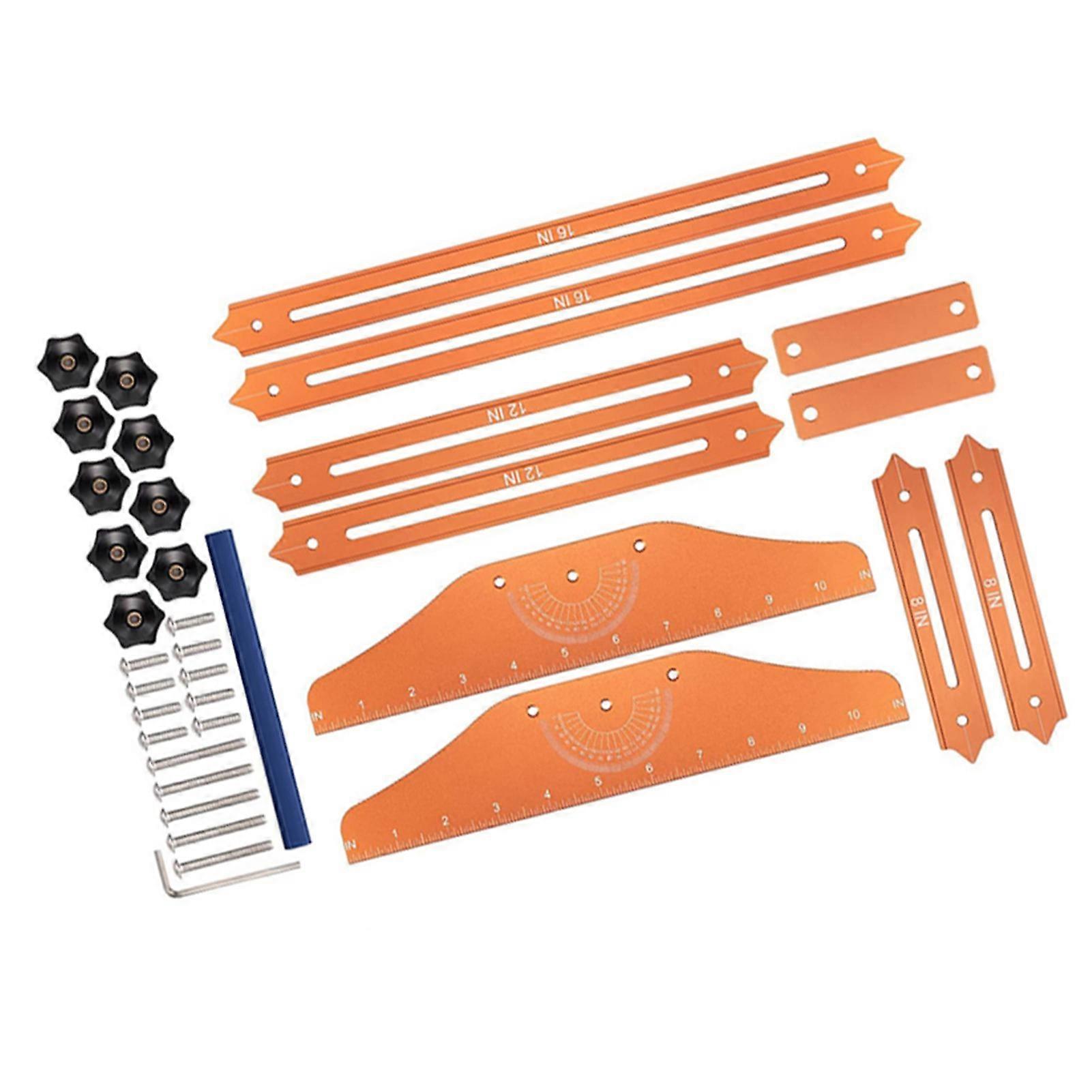 Stair Tread Template Tool Jig Aluminum Alloy Measuring Gauge Adjustable Sliding Installer with Case for Layout Projects 