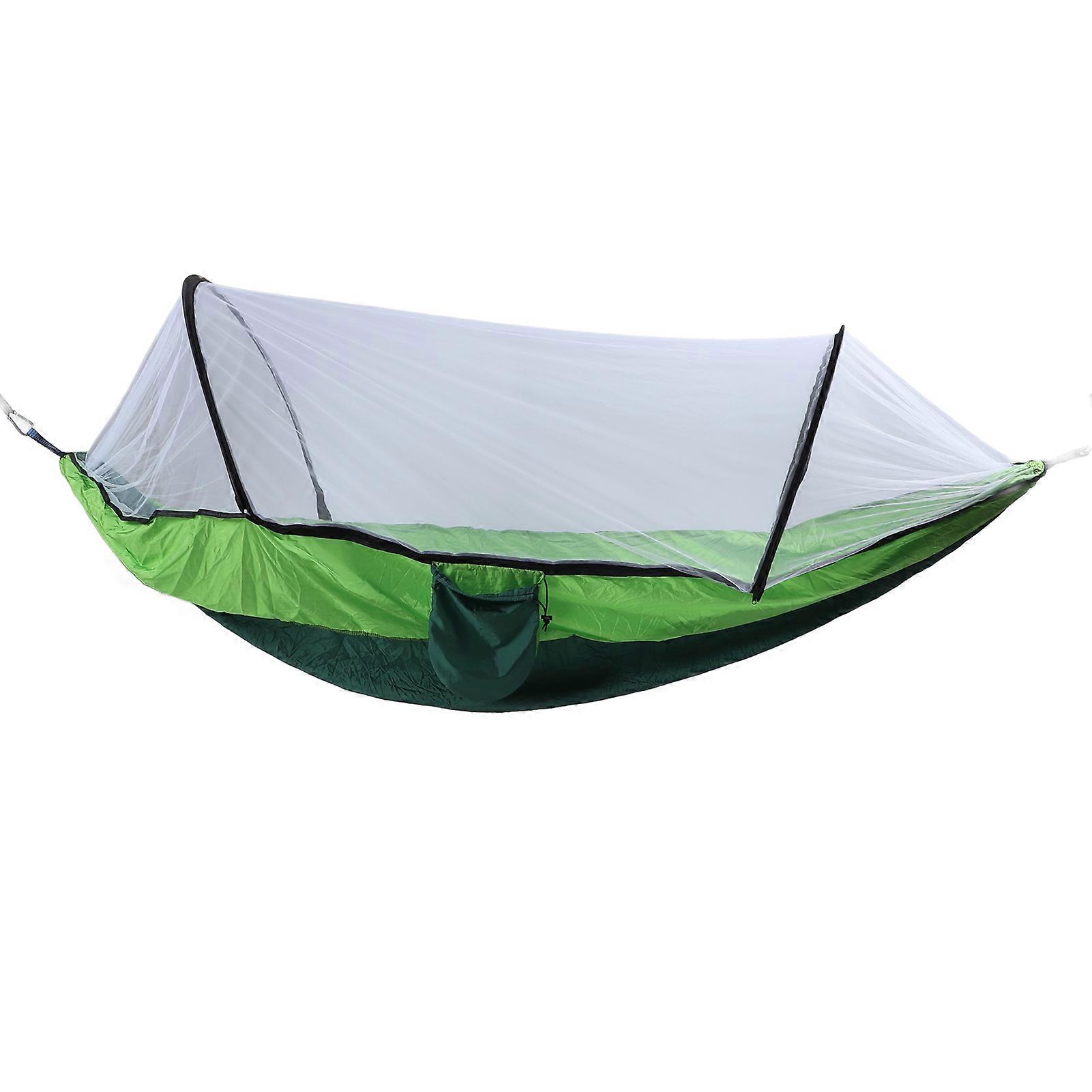 Camping Hammock with Net Lightweight Portable Tree Hammock with Storage Bag and Carabiners for Outdoor Backpacking Backyard Hiking Dark Green and Fru