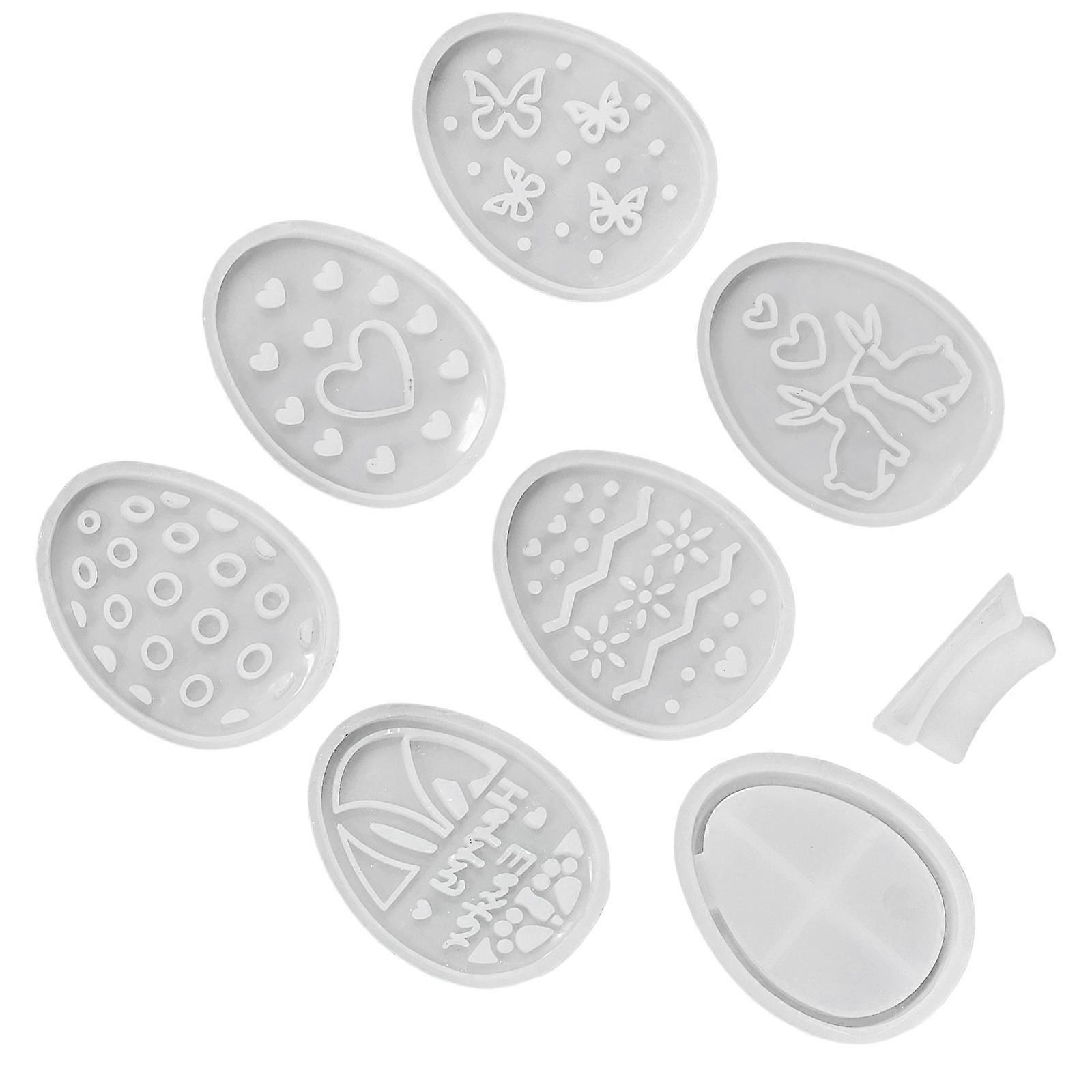 Pack Of 7 Eggs Rabbit Lamp Mold Creative Silicone Colorful Eggs Mold Set For Eggs Rabbit Atmosphere Lamp Crafting Multicolor