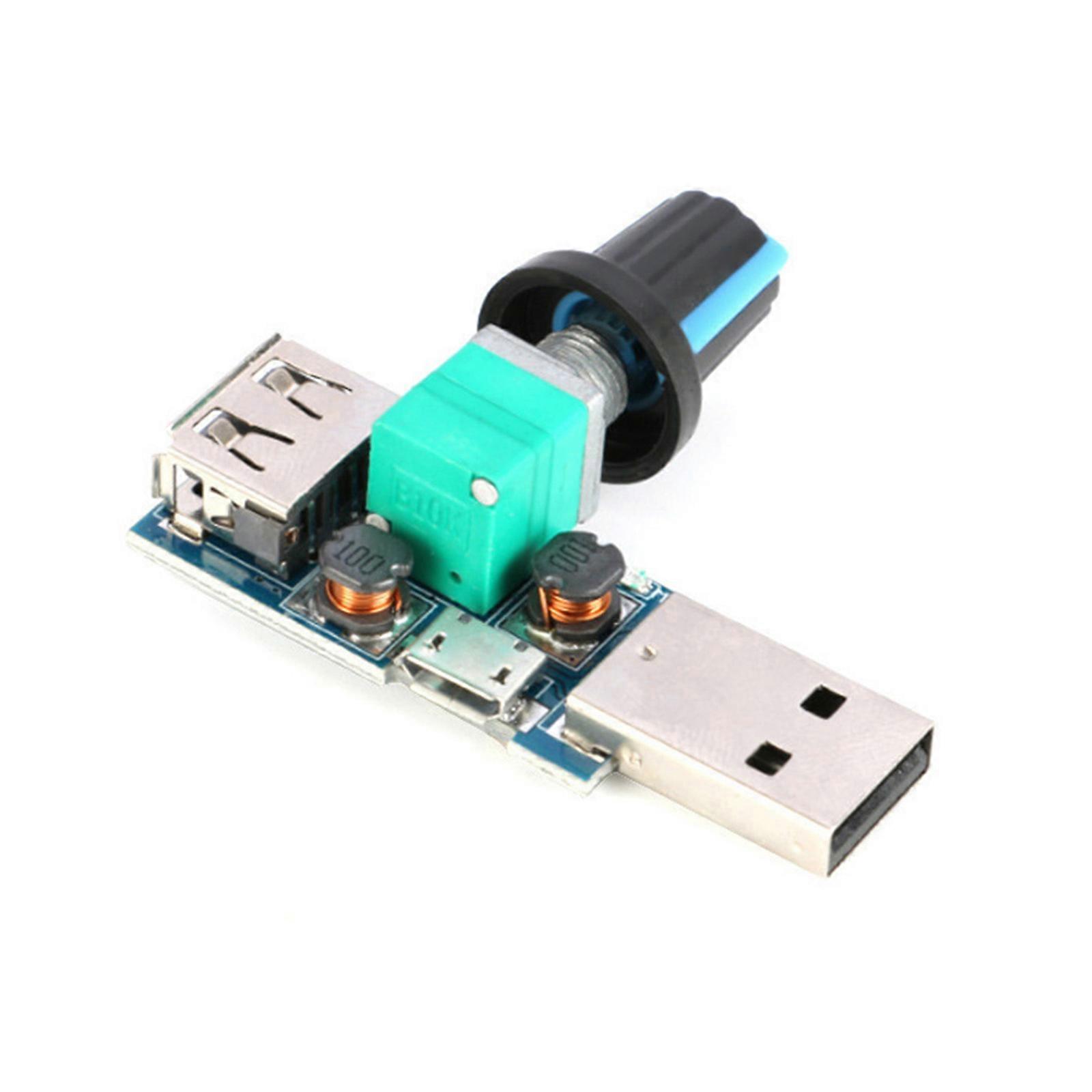 USB Fan Stepless Speed Controller Regulator with Switches Speed Module 4-12V 5W USB Desktop Fan Speed Regulator with Knob Multicolor