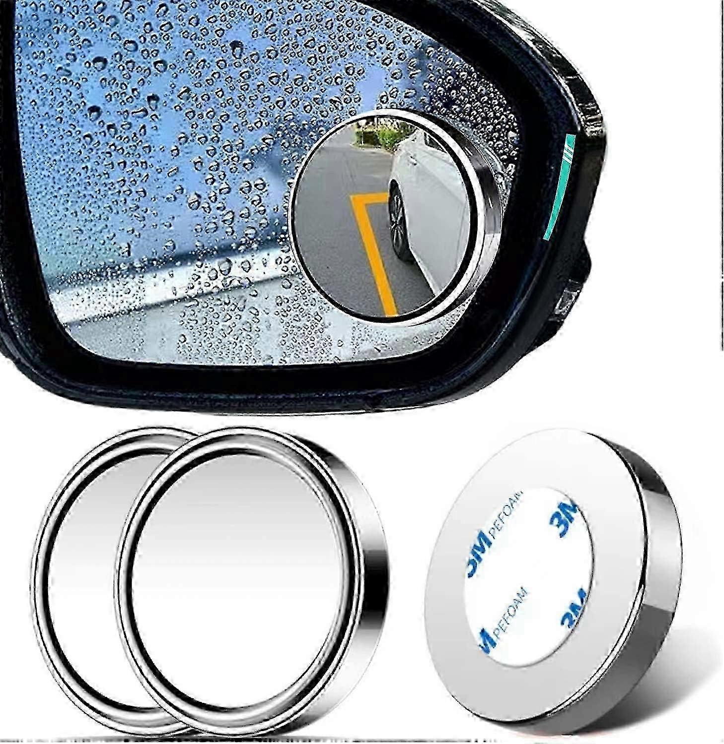 2-pack 360 Rotating Blind Spot Mirror, Hd Wide Angle With 3m Self-adhesive Blind Spot Mirror Adjustable Angle Blind Spot Mirror