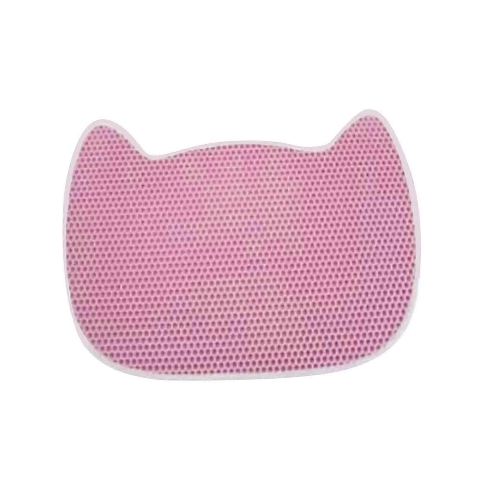 Cat Litter Mat Double Layers Reusable Scratch Resistant Large Cat Litter Pad Orange